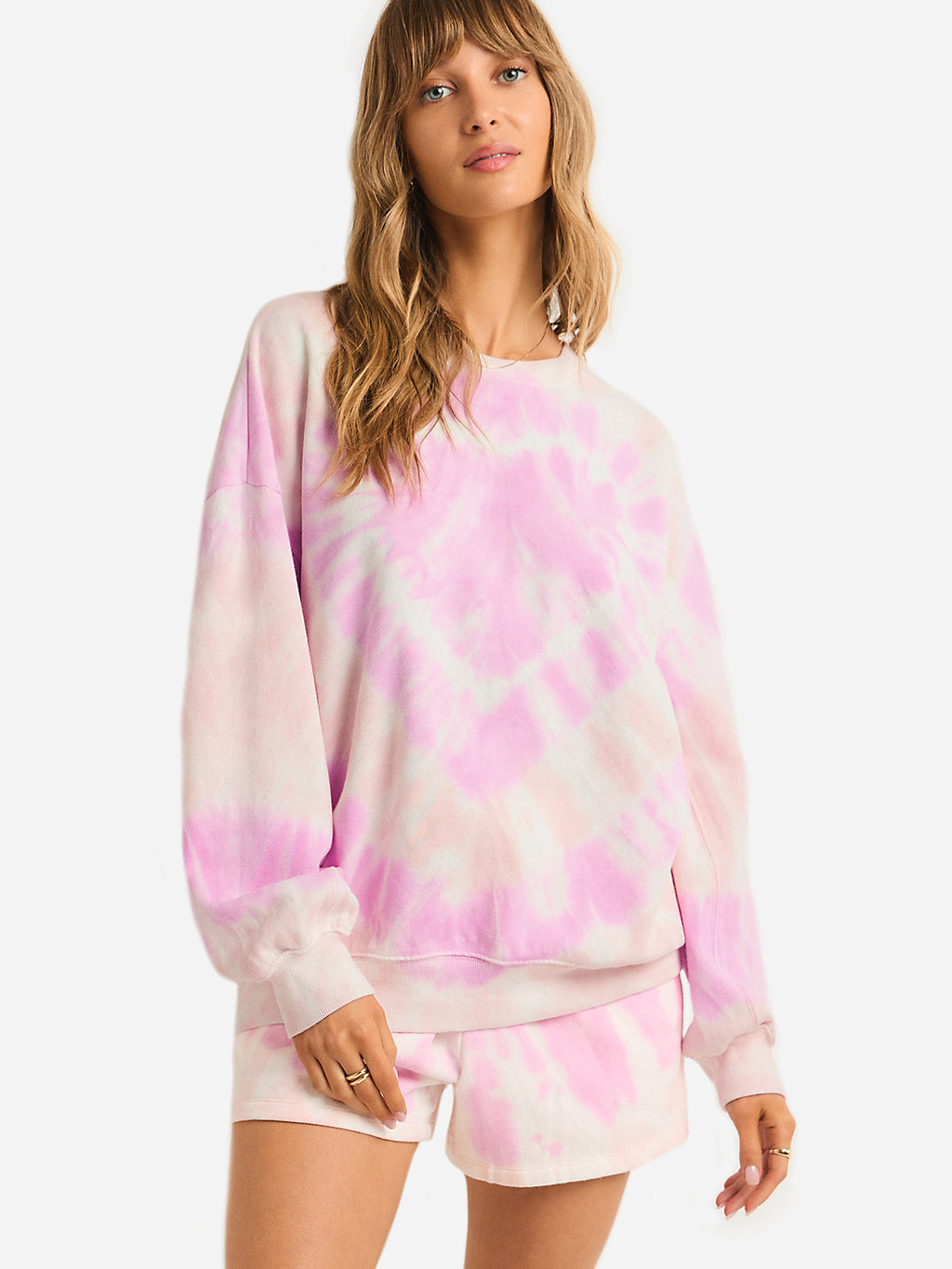 Z Supply Women's Lovers Only Tie Dye Sweatshirt - Saint Bernard