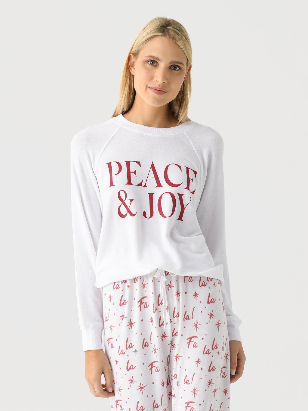 Z Supply Women's Cassie Peace + Joy Raglan Top - Saint Bernard