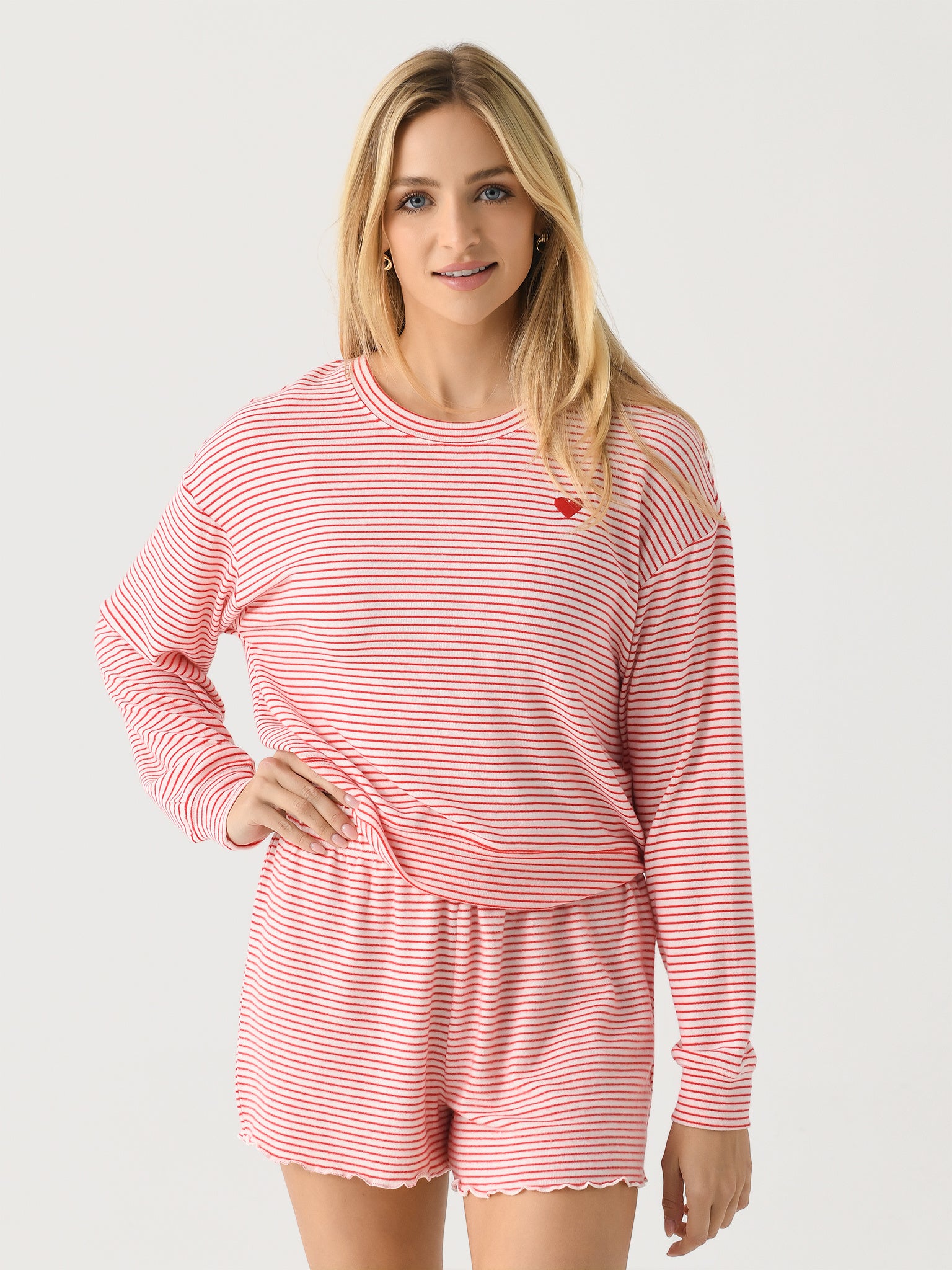Z Supply Women's Bisous Stripe Long Sleeve Top - Saint Bernard