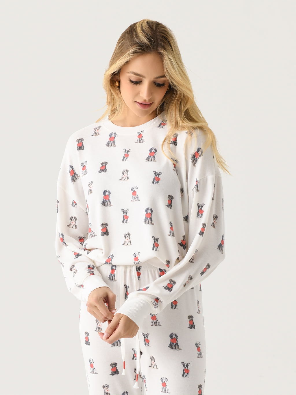 Z Supply Women's Elle Puppy Love Long Sleeve Top - Saint Bernard