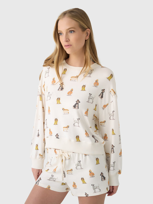 Z Supply Women's Elle Pup Long Sleeve Top