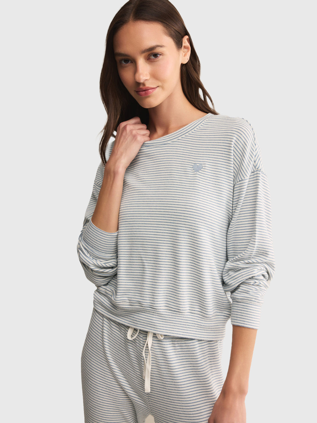 Z Supply Women's Bisou Stripe Long Sleeve Top - Saint Bernard