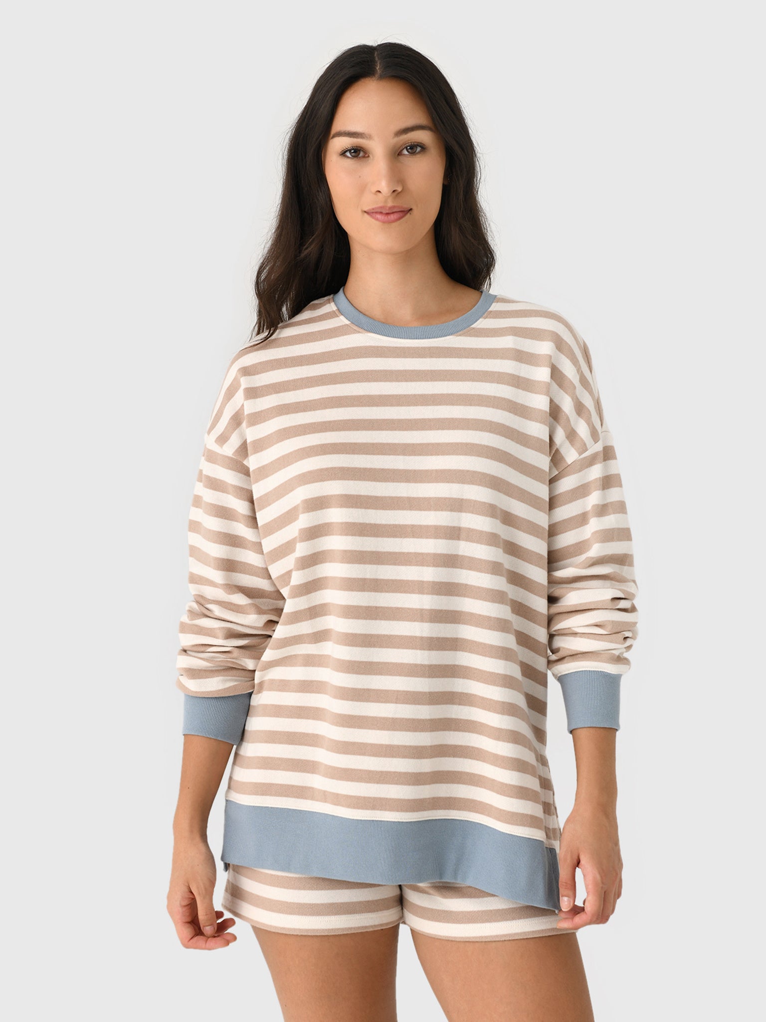 Z Supply Women's Layer Up Stripe Sweatshirt - Saint Bernard