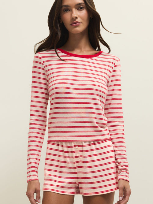 Z Supply Women's Night In Stripes Long Sleeve Top
