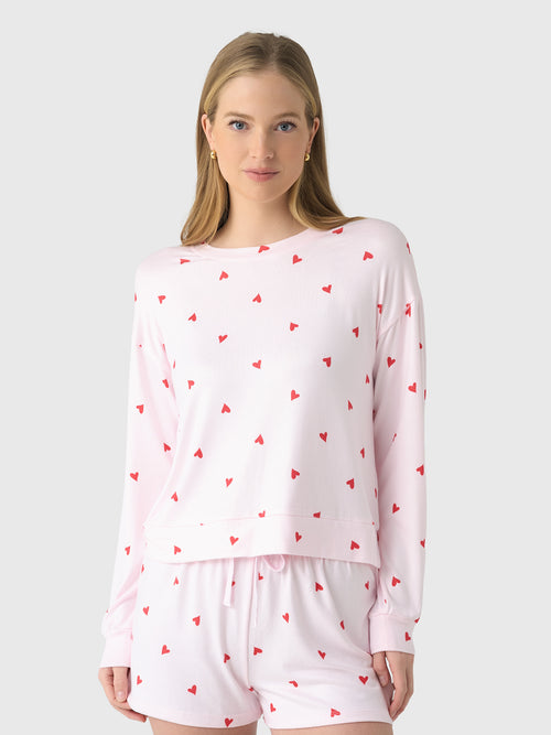 Z Supply Women's Mira Heart Long Sleeve Top