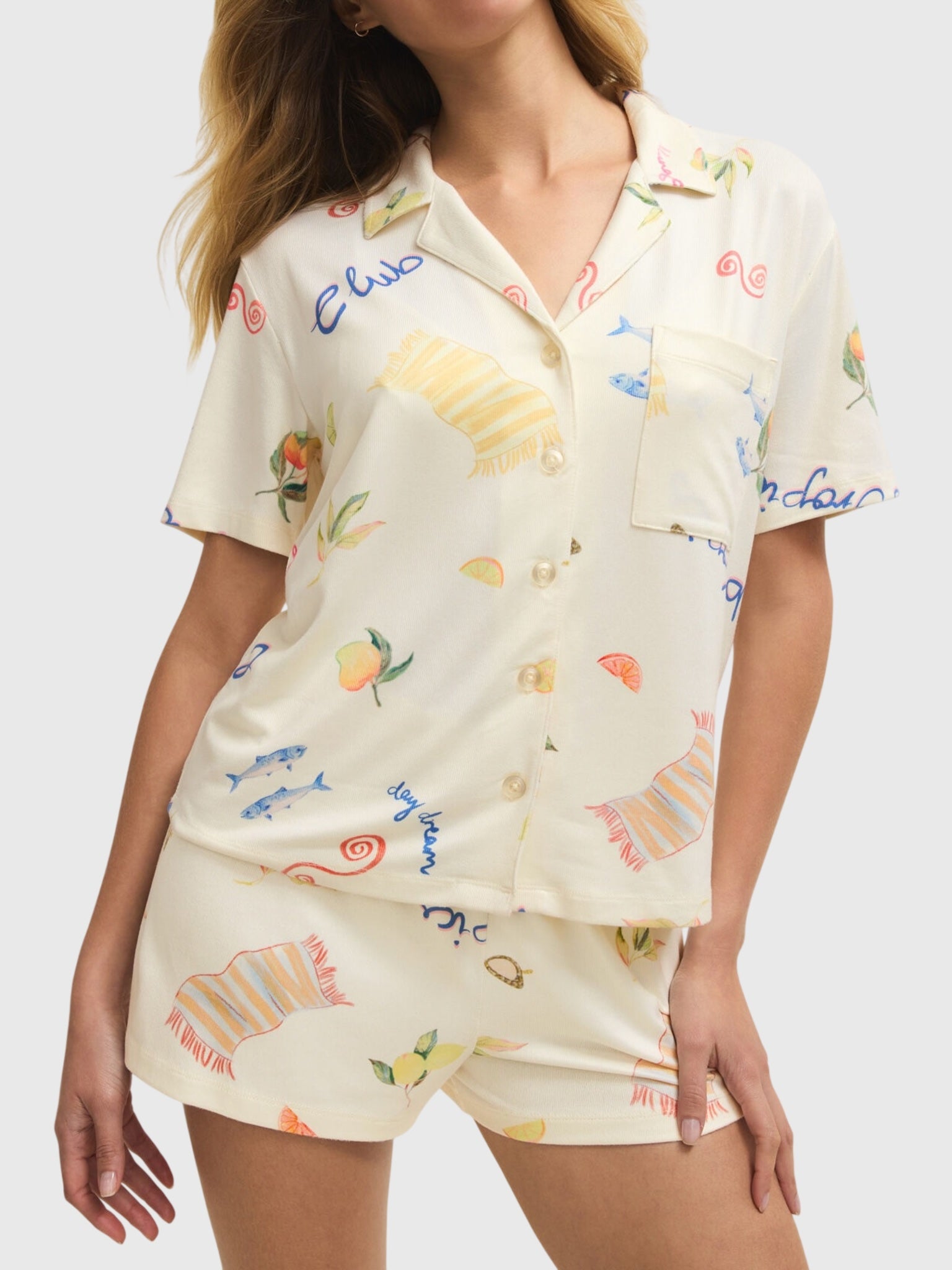Z Supply Women's Beach Days Pajama Top - Saint Bernard