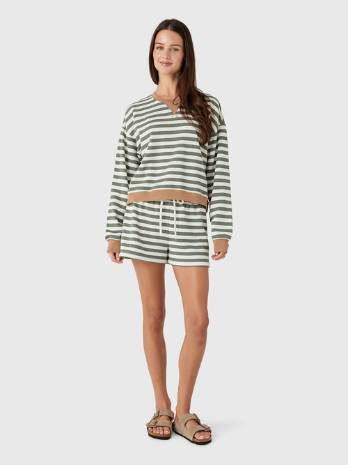 Z Supply Women's Low Key Stripe Sweatshirt - Saint Bernard
