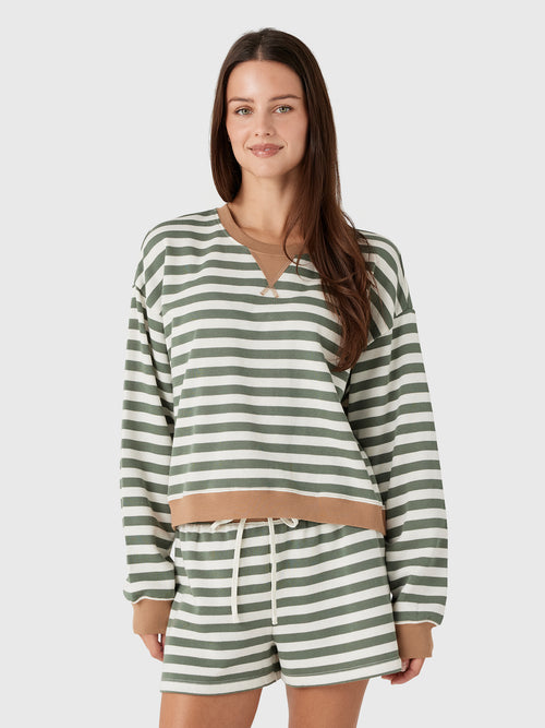 Z Supply Women's Low Key Stripe Sweatshirt - Saint Bernard