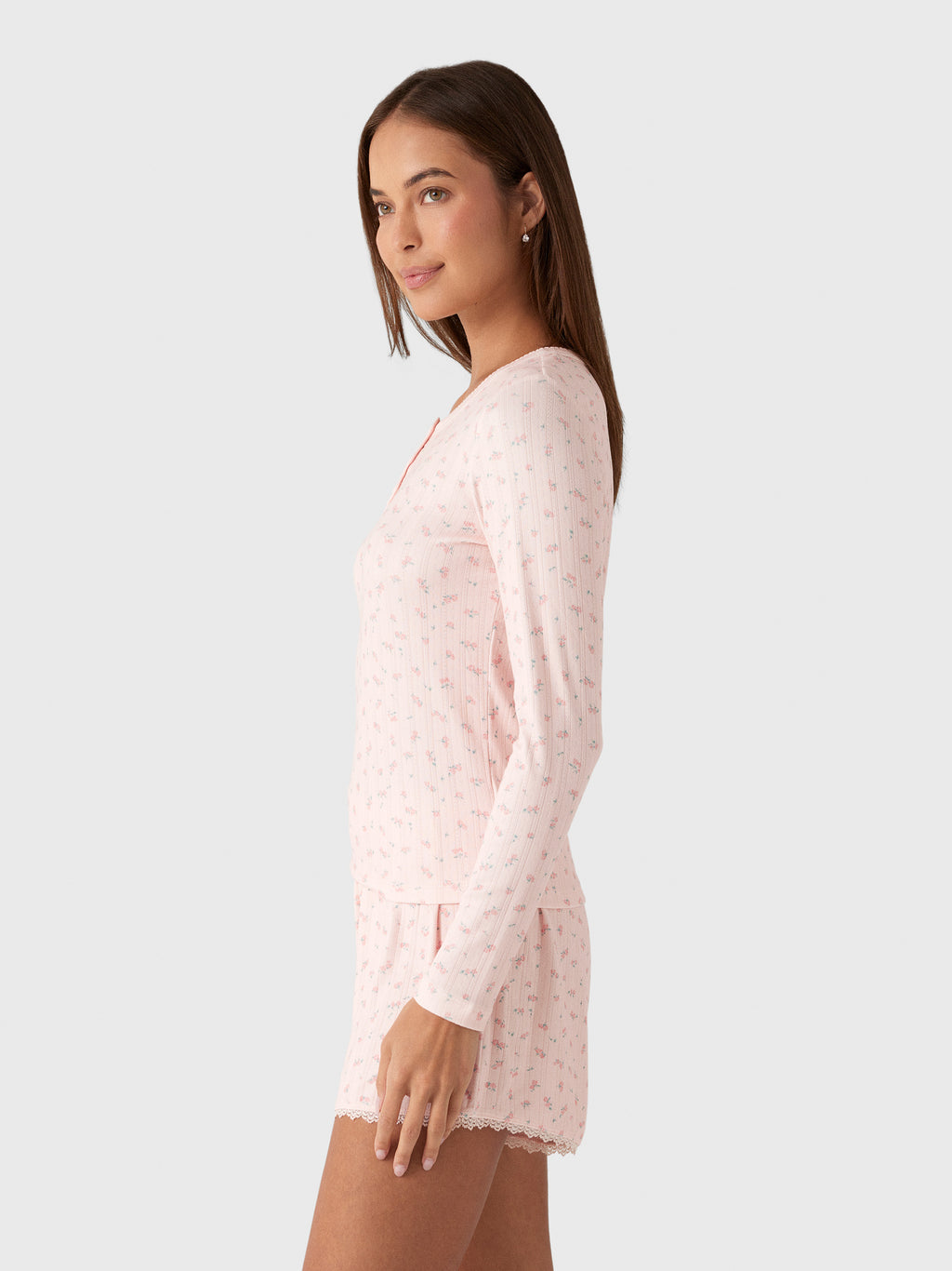 Z Supply Women's Better Off Ditsy Long Sleeve Top - Saint Bernard