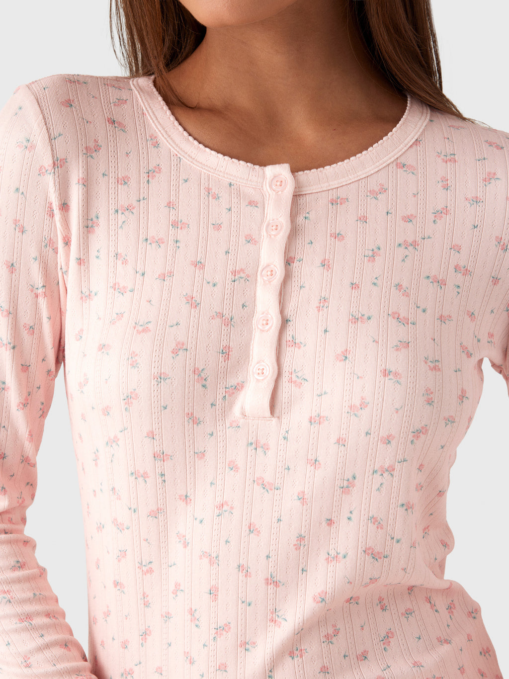 Z Supply Women's Better Off Ditsy Long Sleeve Top - Saint Bernard