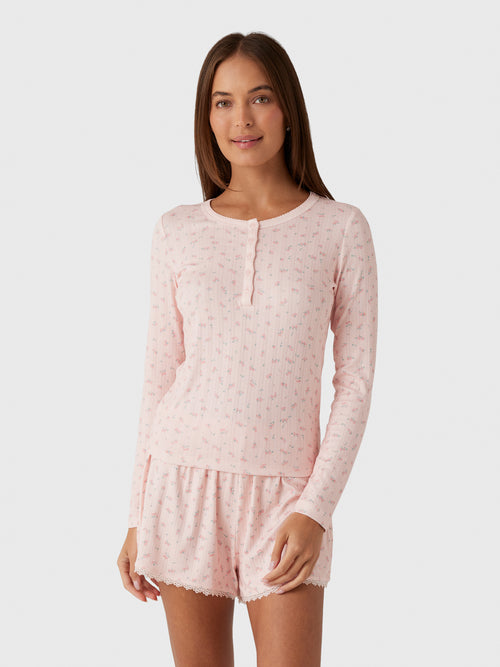 Z Supply Women's Better Off Ditsy Long Sleeve Top