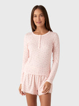 Z Supply Women's Better Off Ditsy Long Sleeve Top - Saint Bernard