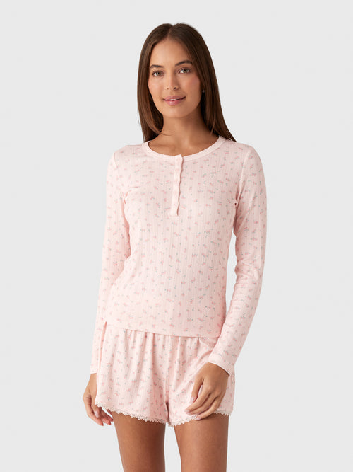 Z Supply Women's Better Off Ditsy Long Sleeve Top