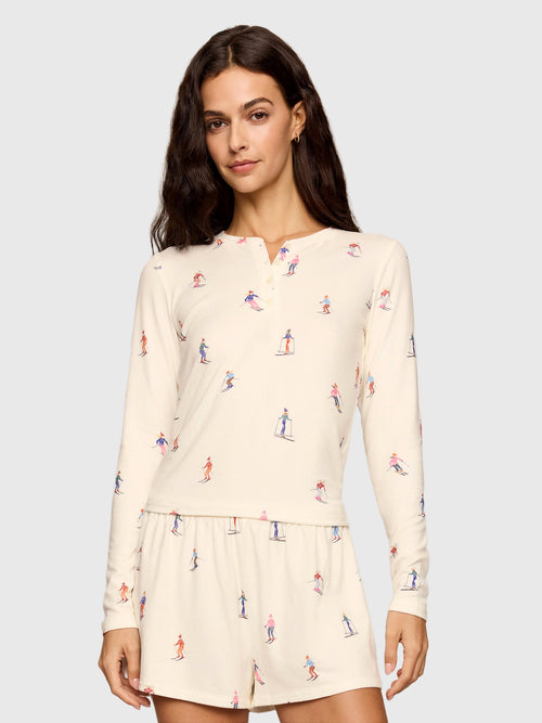 Z Supply Women's Sleepy Head Ski Long Sleeve Henley - Saint Bernard