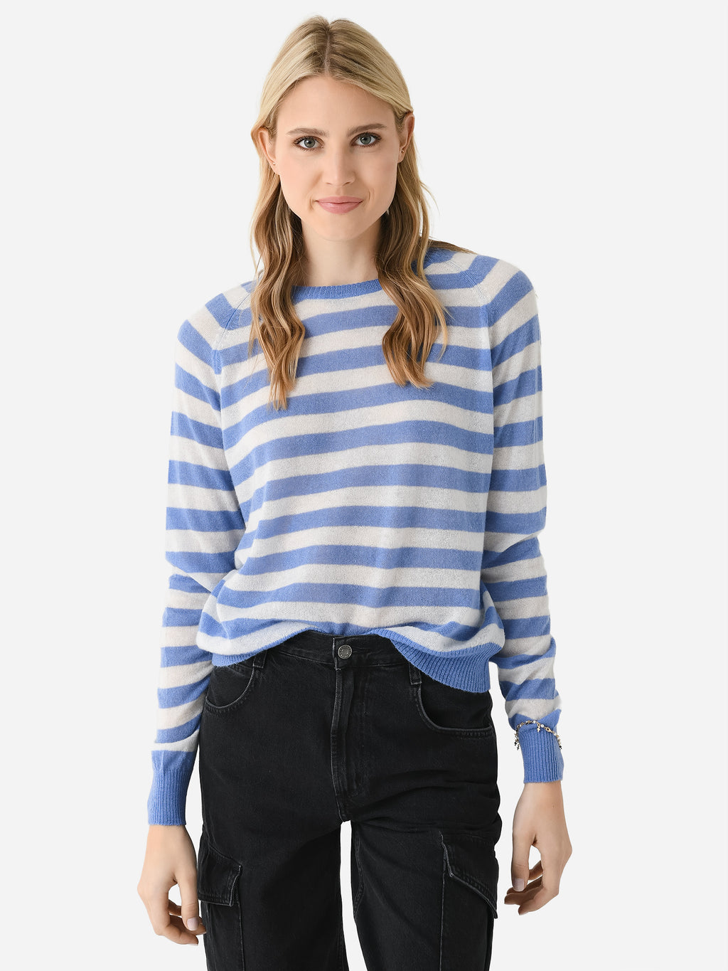 Jumper 1234 Women's Stripe Crew Sweater - Saint Bernard