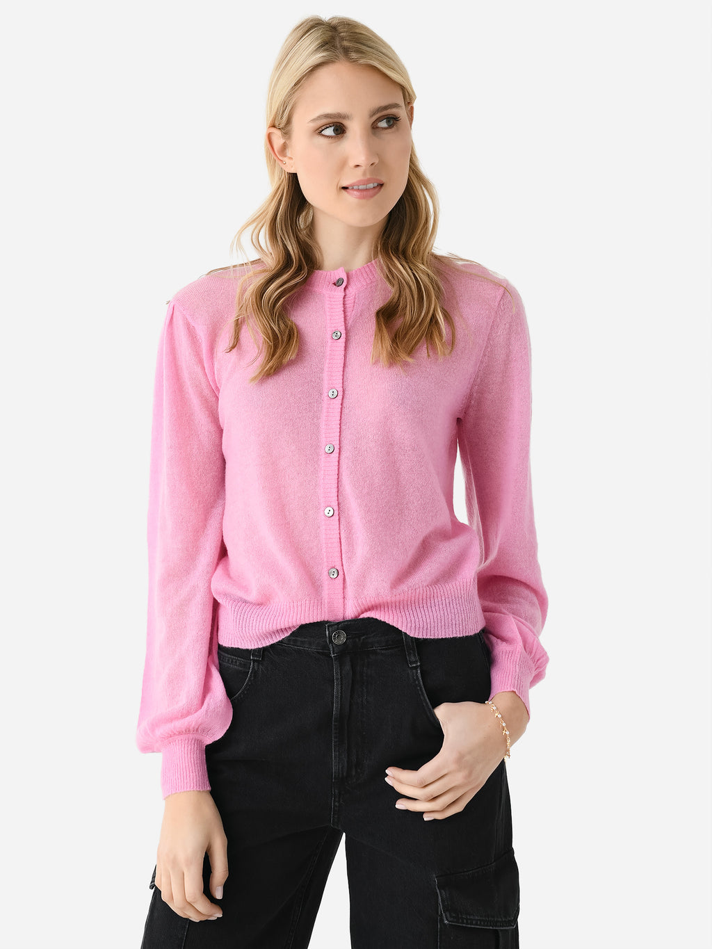 Jumper 1234 Women's Puff Sleeve Cardigan - Saint Bernard