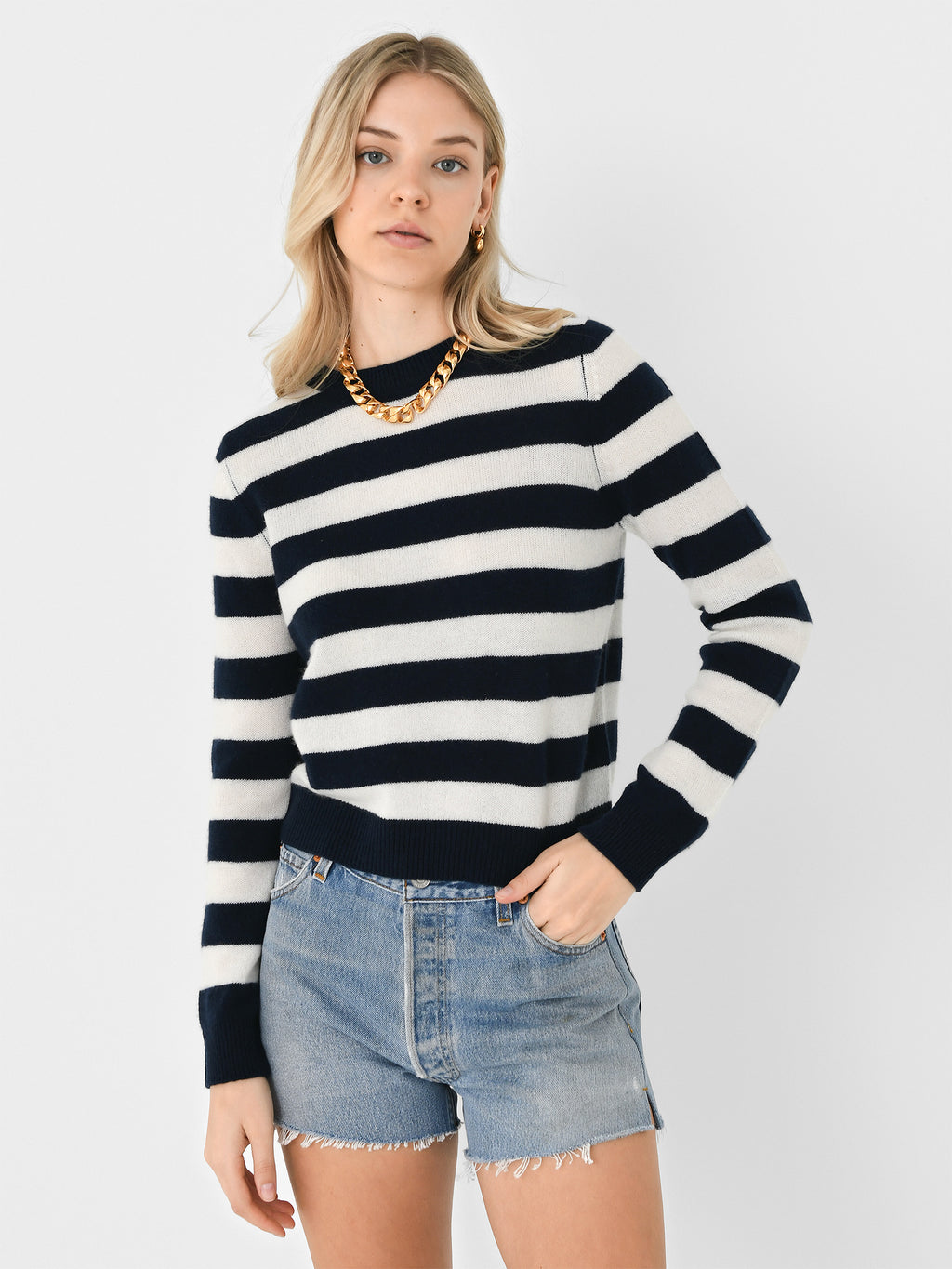 Jumper 1234 Women's Stripe Crew Sweater - Saint Bernard