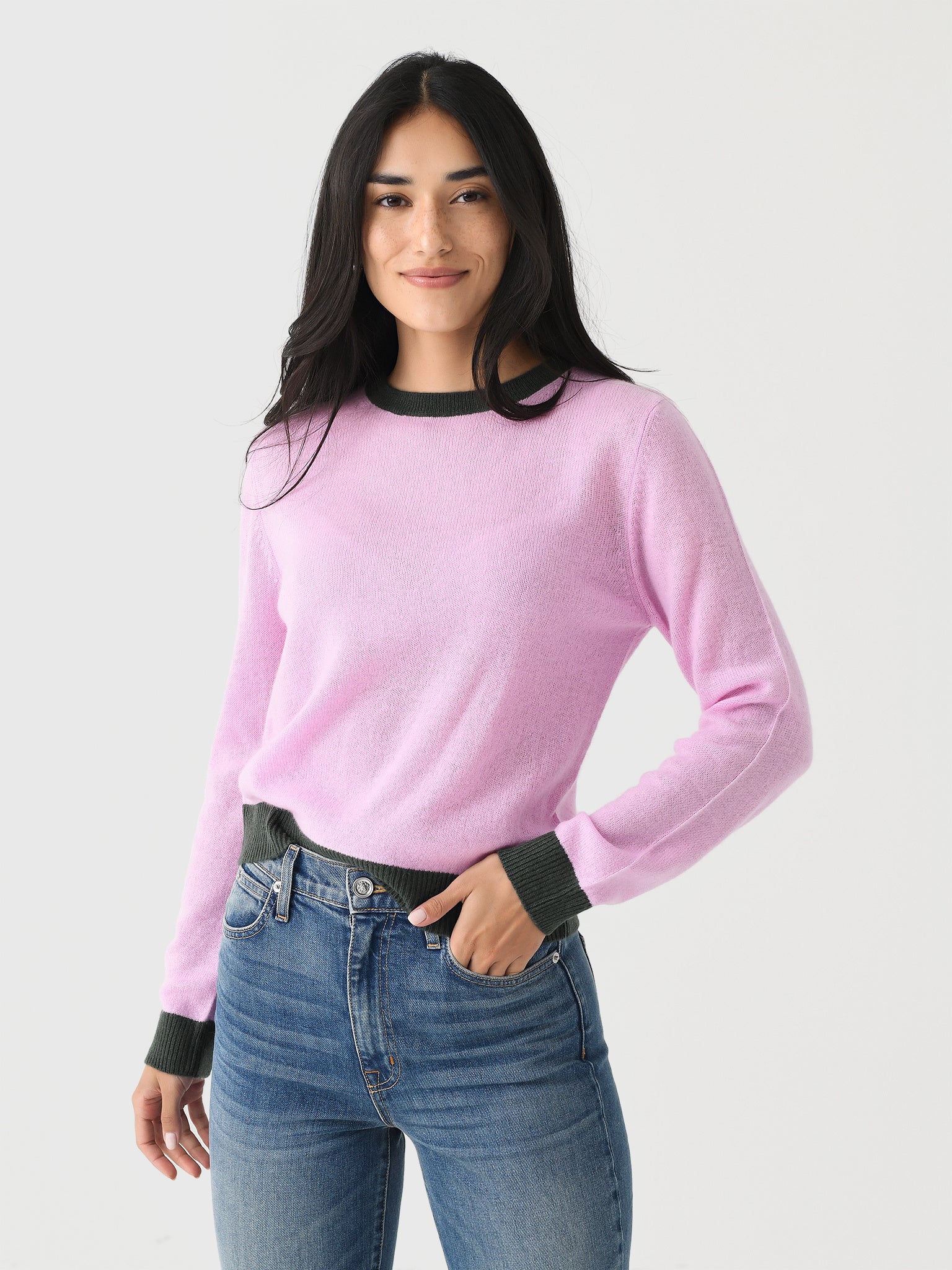 Jumper 1234 Women's Contrast Crew Sweater - Saint Bernard