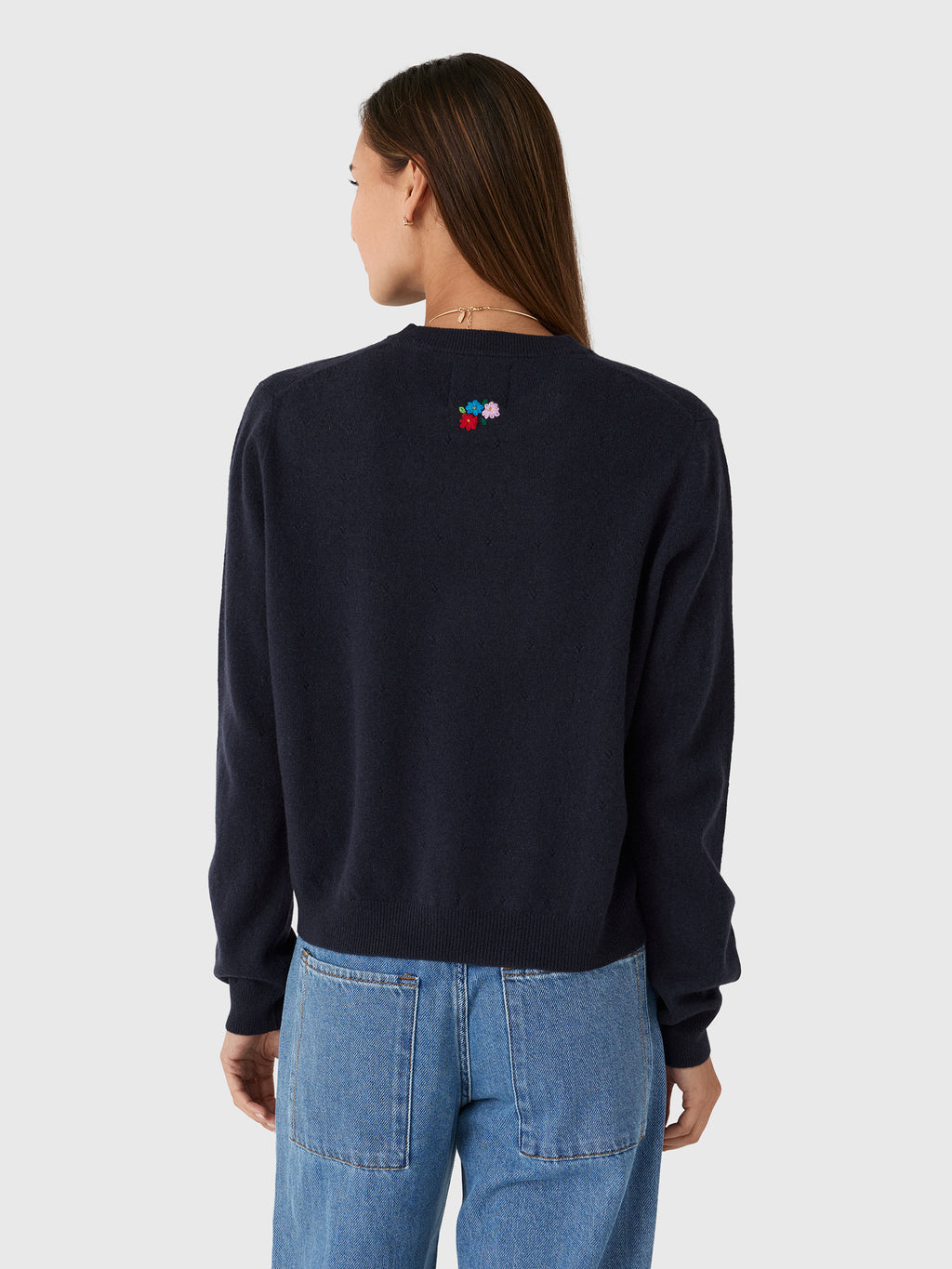 Jumper 1234 Women's Embroidered Floral Crew Sweater - Saint Bernard