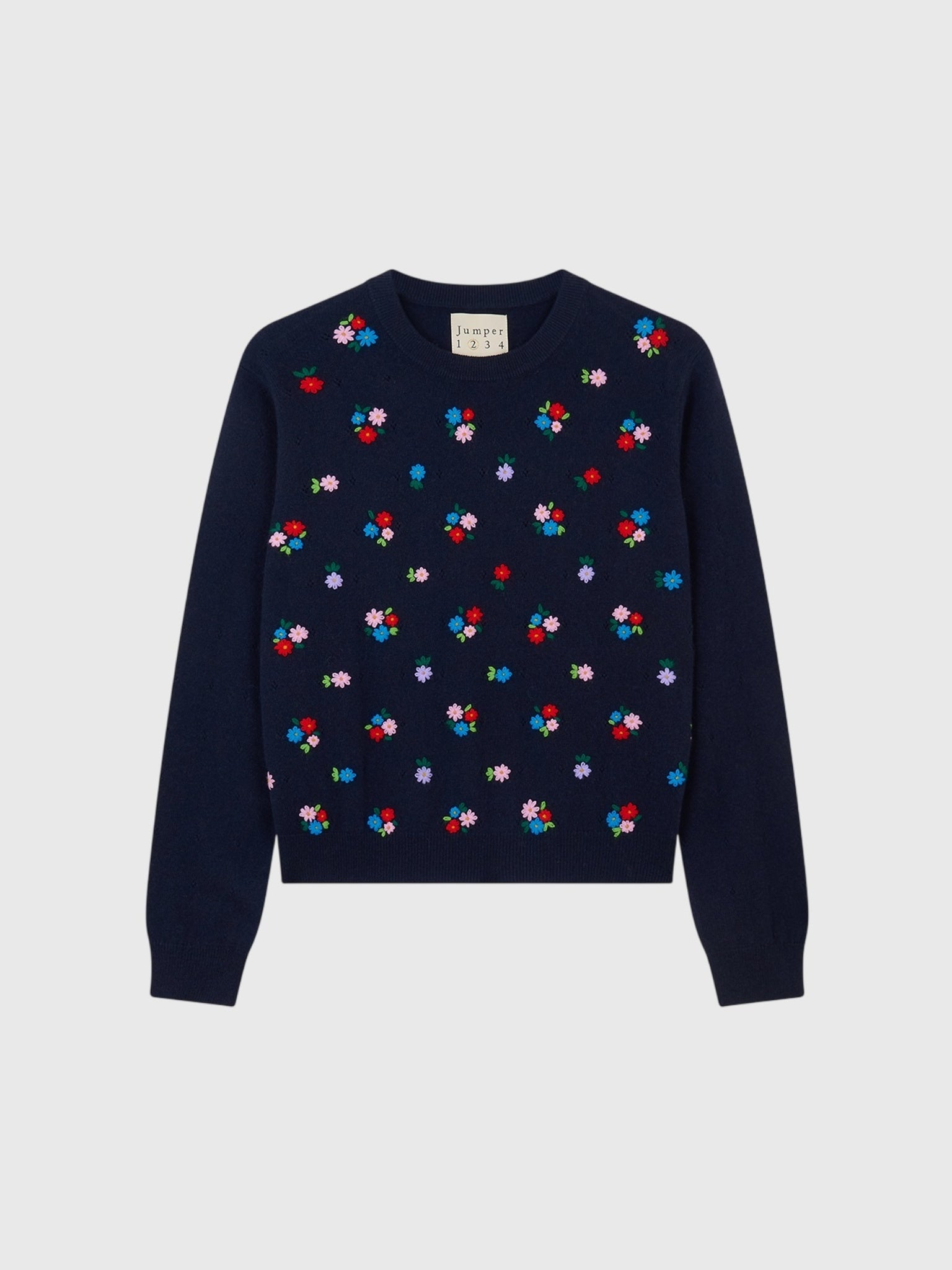 Jumper 1234 Women's Embroidered Floral Crew Sweater - Saint Bernard