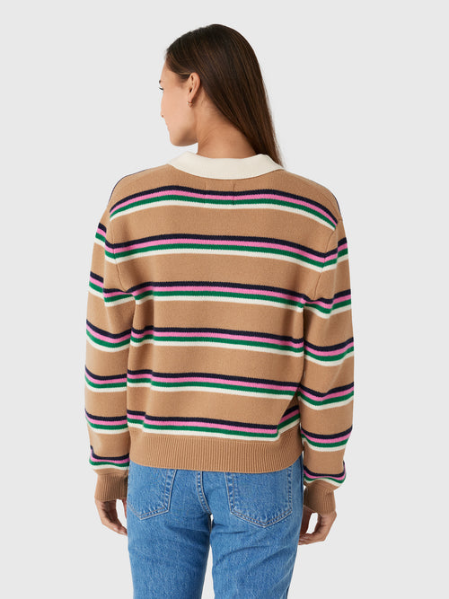 Jumper 1234 Women's Tipping Stripe Rugby Sweater