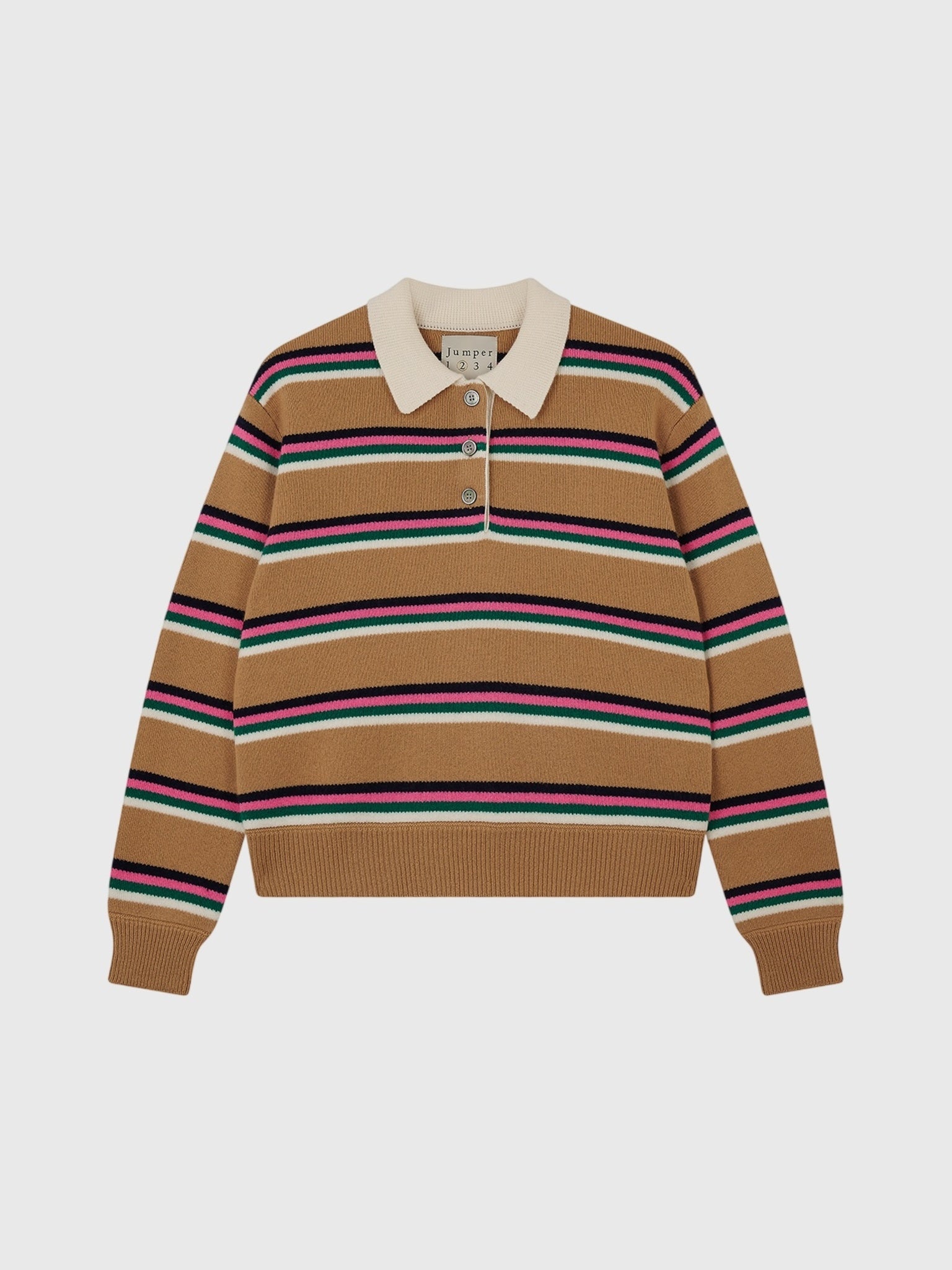 Jumper 1234 Women's Tipping Stripe Rugby Sweater - Saint Bernard