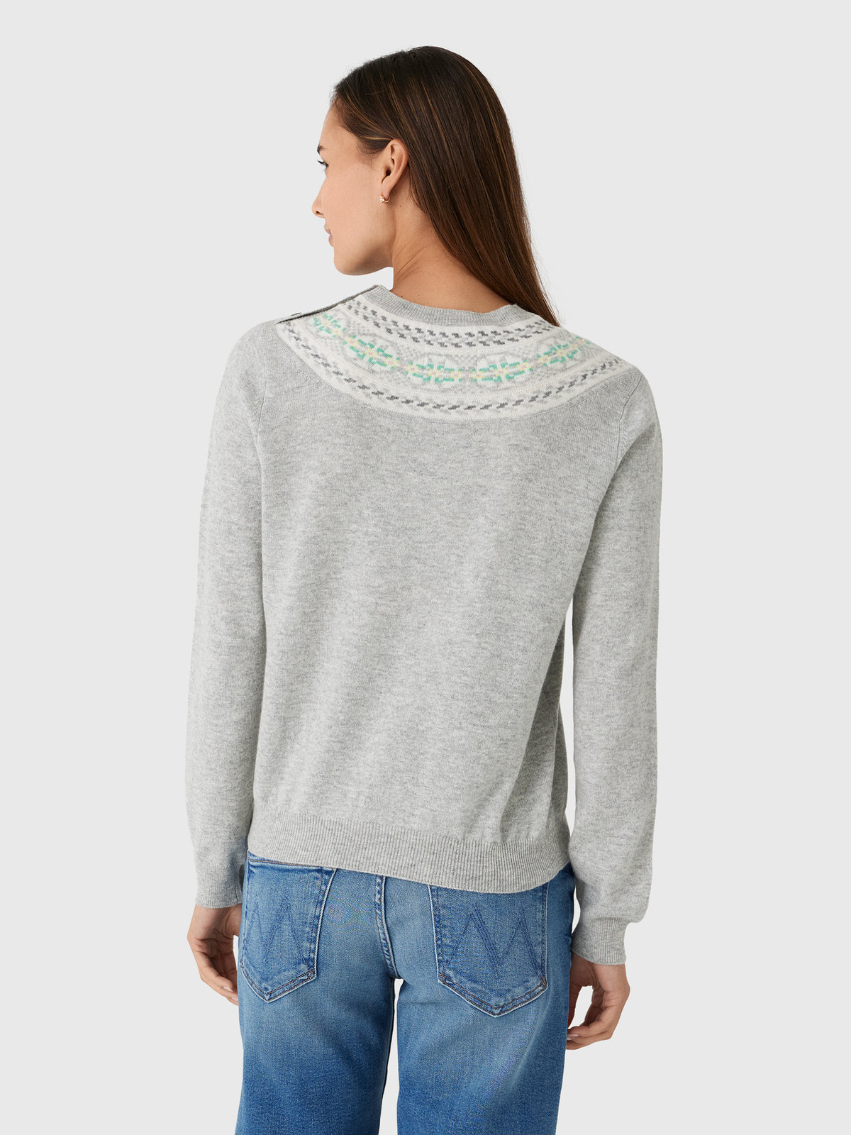 Jumper 1234 Women's Yoke Fairisle Crew Sweater - Saint Bernard