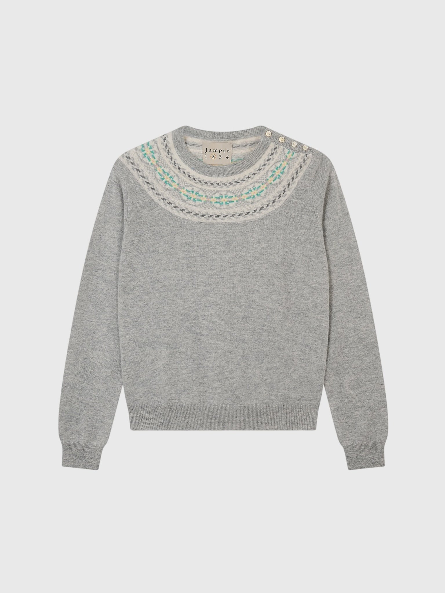 Jumper 1234 Women's Yoke Fairisle Crew Sweater - Saint Bernard