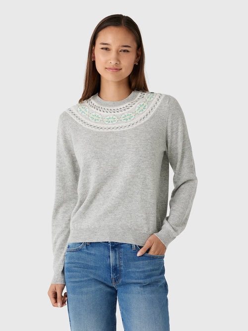 Jumper 1234 Women's Yoke Fairisle Crew Sweater