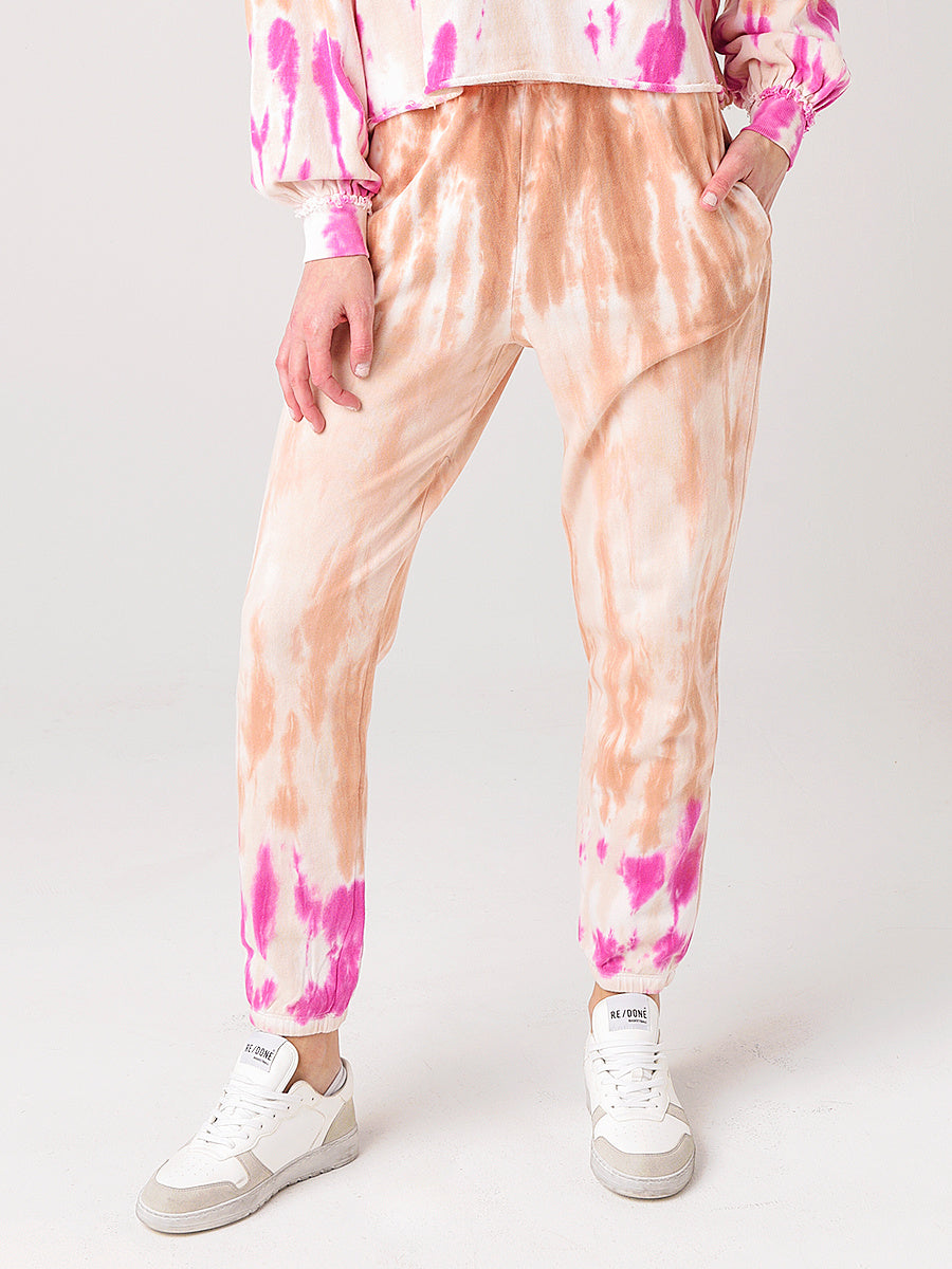 Z Supply Women's Atlas Boyfriend Sorbet Skies Tie-Dye Jogger - Saint Bernard