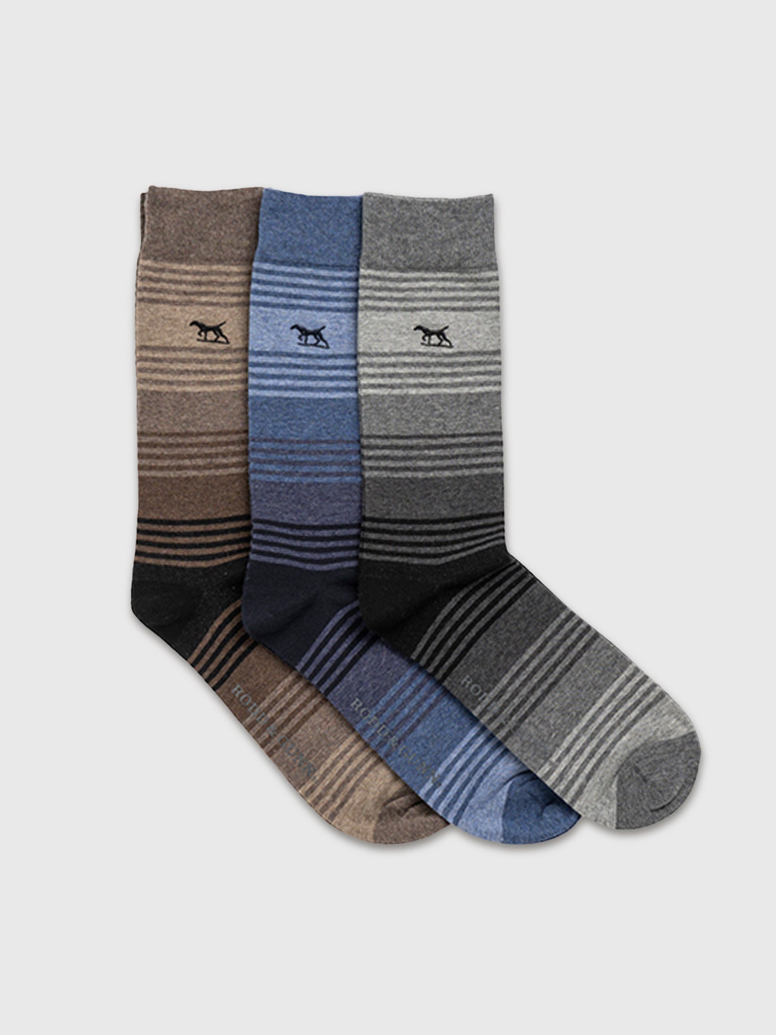 Rodd And Gunn Men's Stratford Stripes 3-Pack Socks - Saint Bernard
