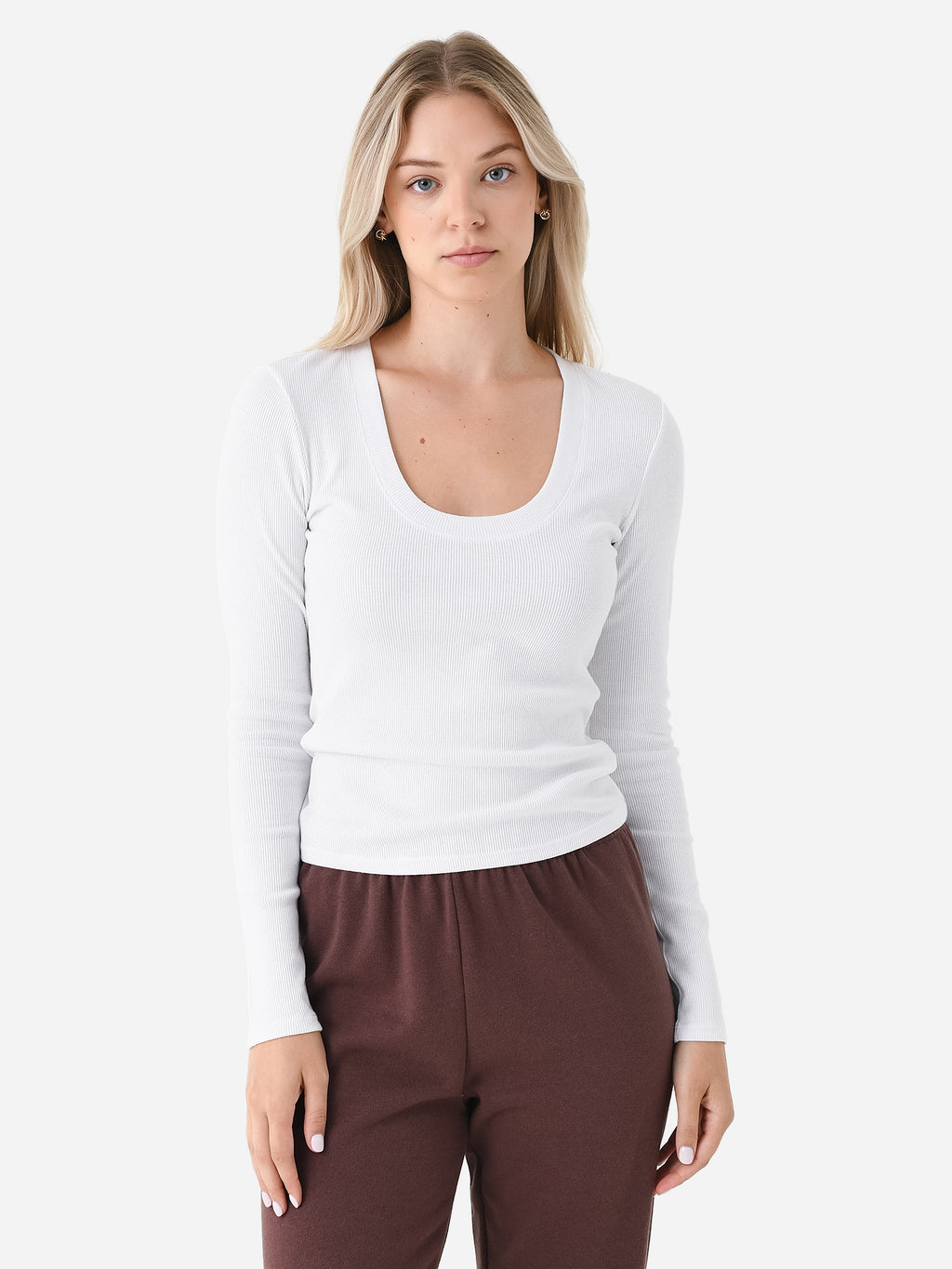 Z Supply Women's Sirena Rib Long Sleeve Tee - Saint Bernard