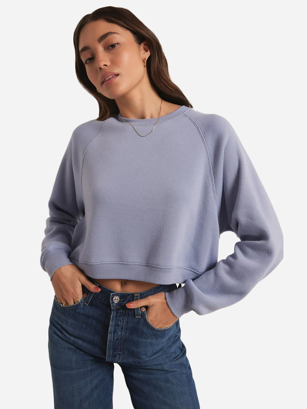 Z Supply Women's Crop Out Sweatshirt - Saint Bernard