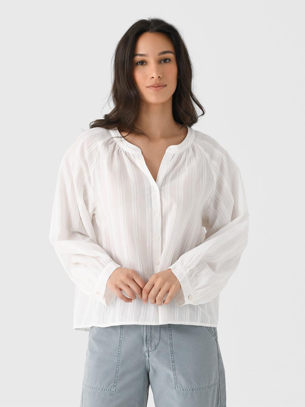 Z Supply Women's Wren Button Up Top - Saint Bernard