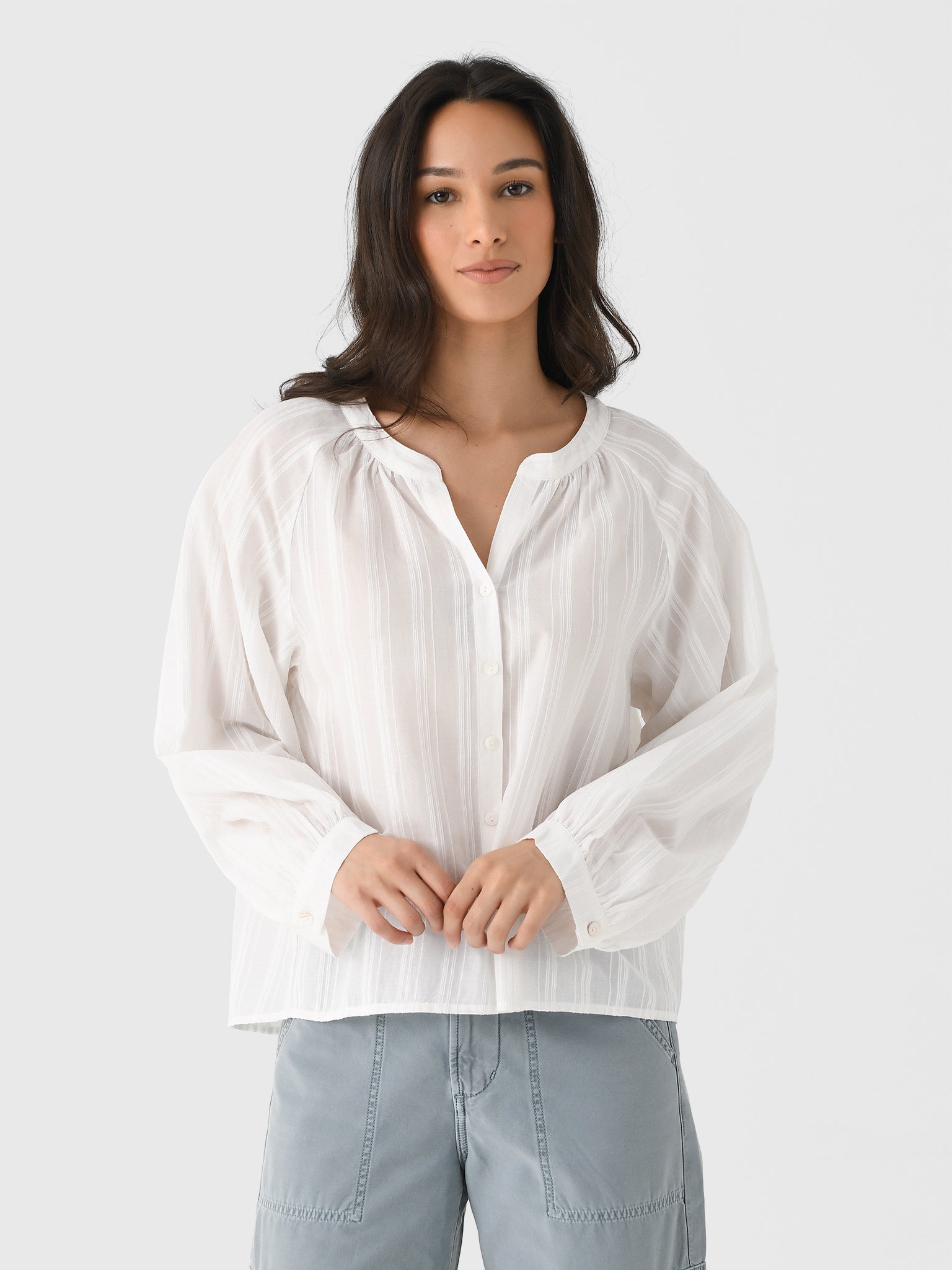 Z Supply Women's Wren Button Up Top - Saint Bernard