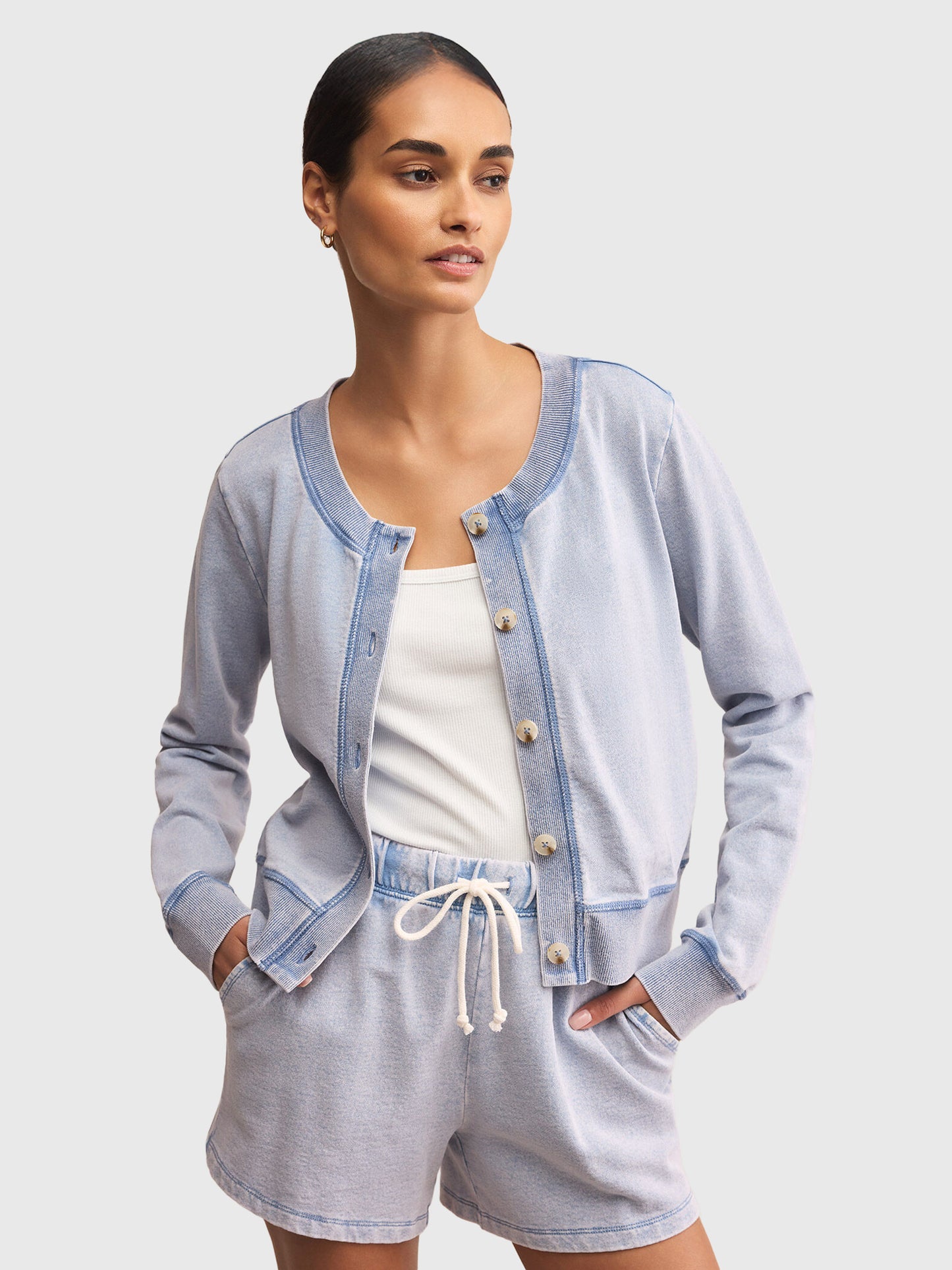 Z Supply Women's Daily Knit Denim Cardigan - Saint Bernard
