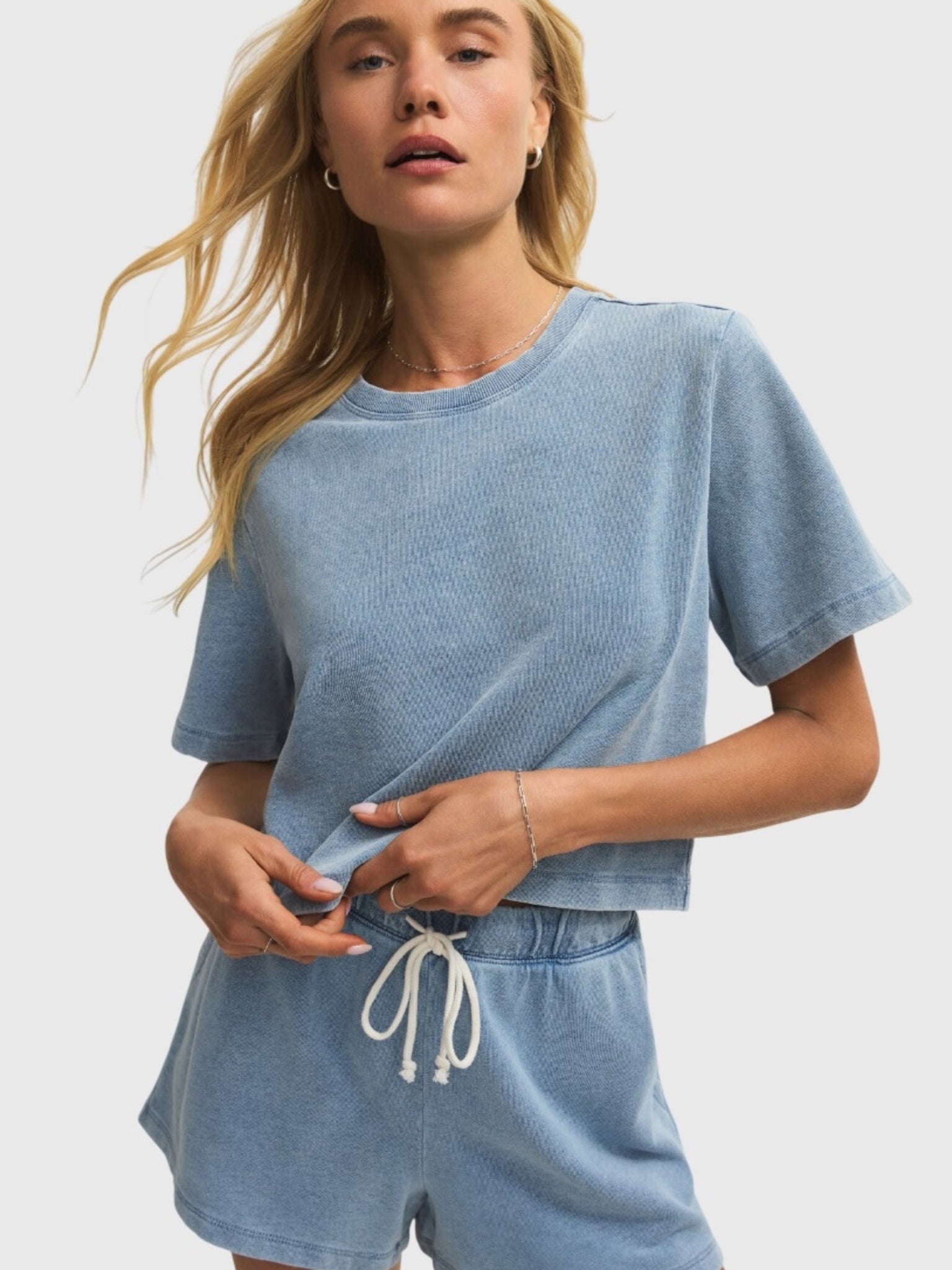 Z Supply Women's Curran Knit Denim Sweatshirt - Saint Bernard