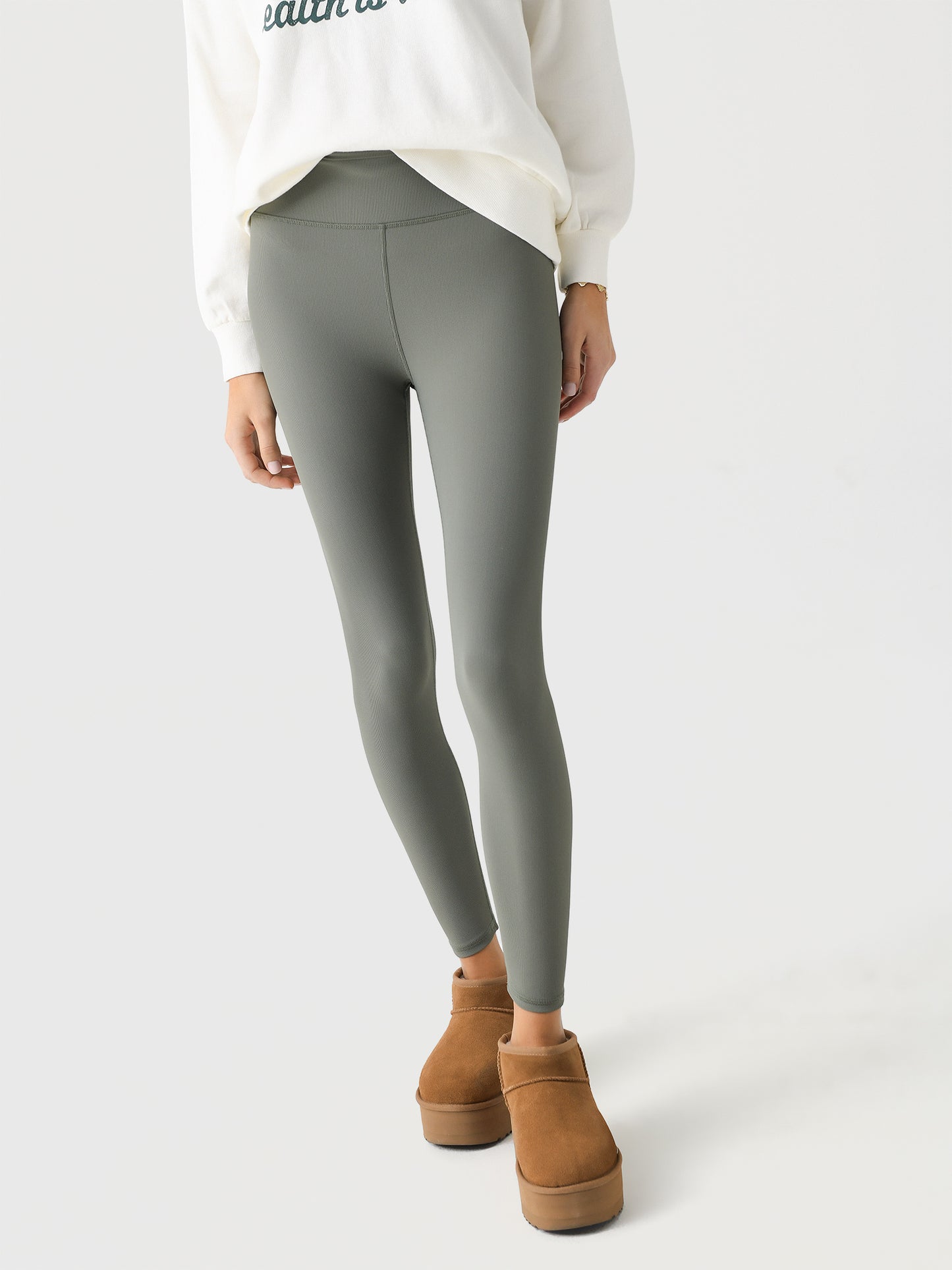 Z Supply Women's Early Bird Rib 7/8 Legging - Saint Bernard
