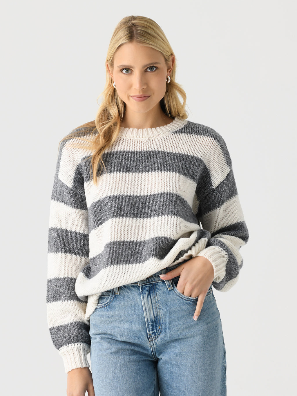 Z Supply Women's Anders Stripe Crewneck Sweater - Saint Bernard