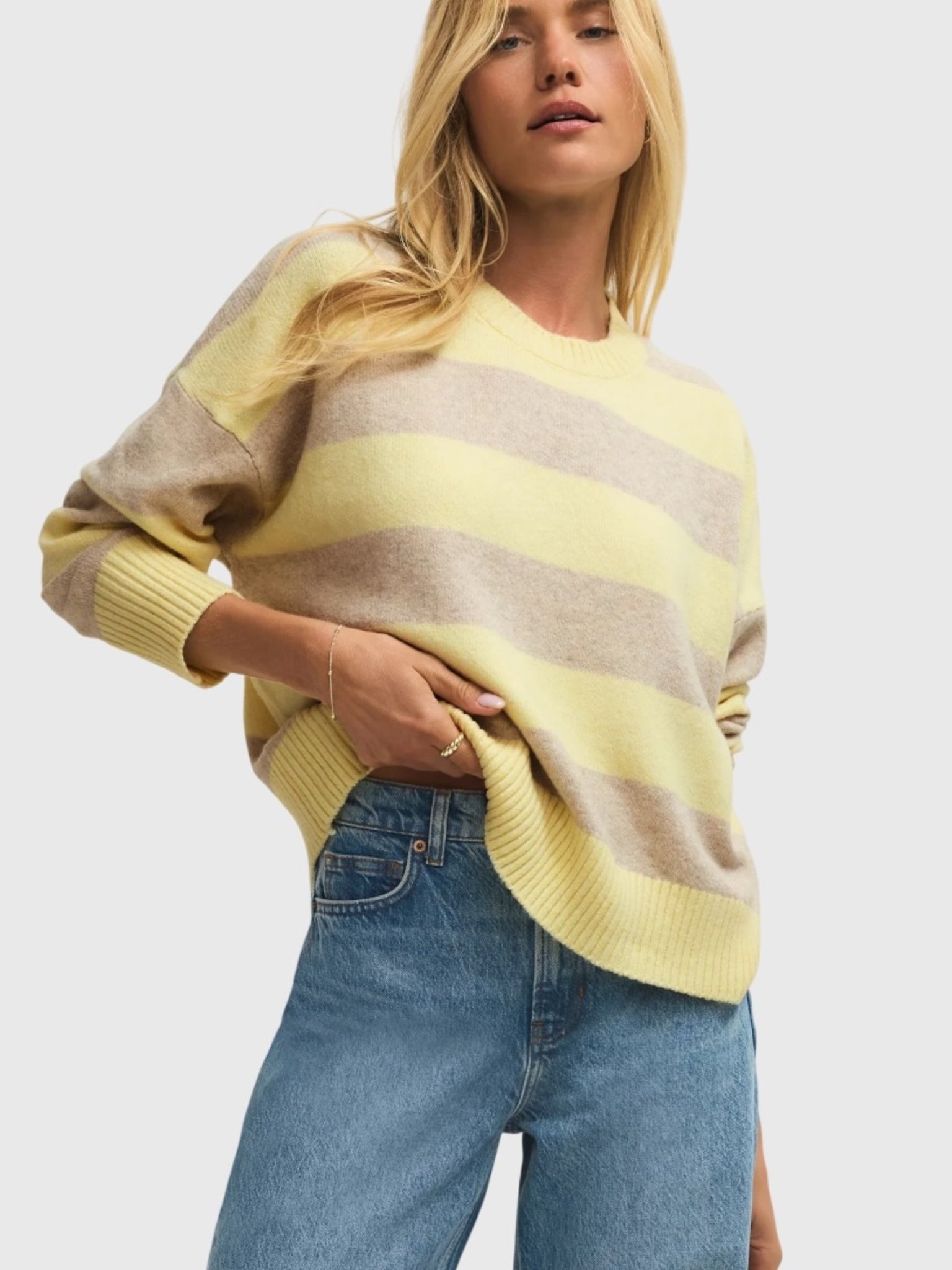 Z Supply Women's Cirrus Cozy Stripe Sweater - Saint Bernard