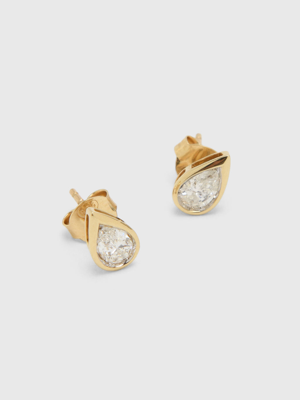 Francie B. Pear Bezel Diamond Earrings - Saint Bernard