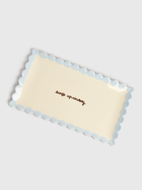 Caitlin Rounds Antiques Surfs Up Cowboy Scalloped Tray