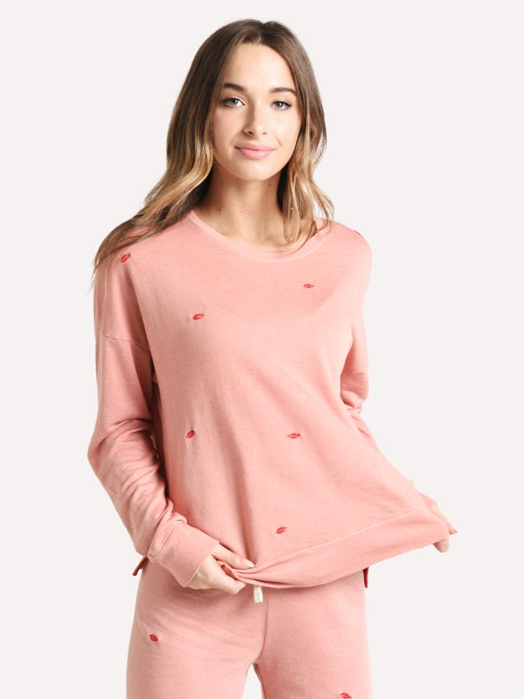 Sundry Hi Low Crew Neck Sweatshirt - Saint Bernard