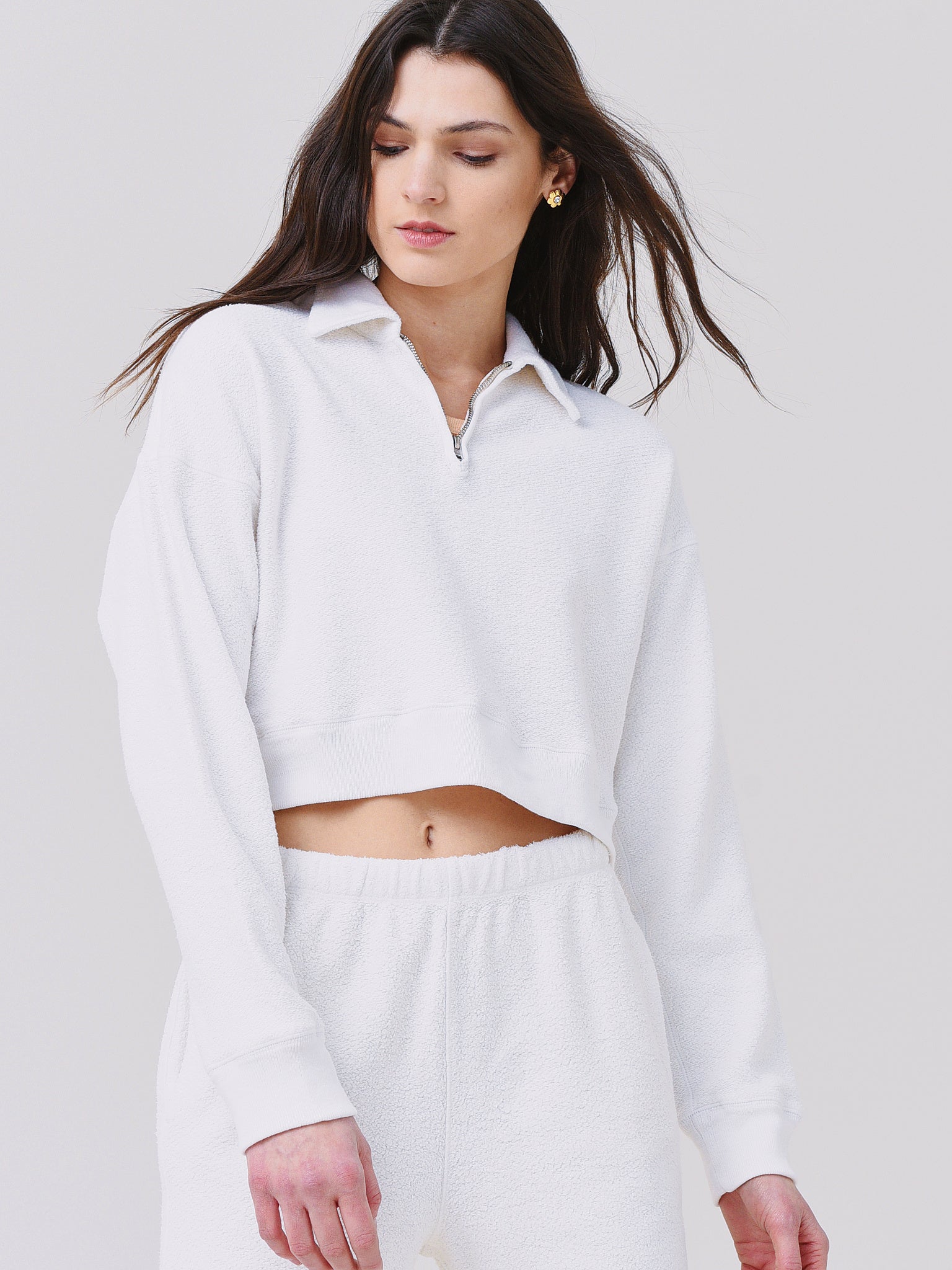 Re/Done Women's 90s Crop Half-Zip - Saint Bernard