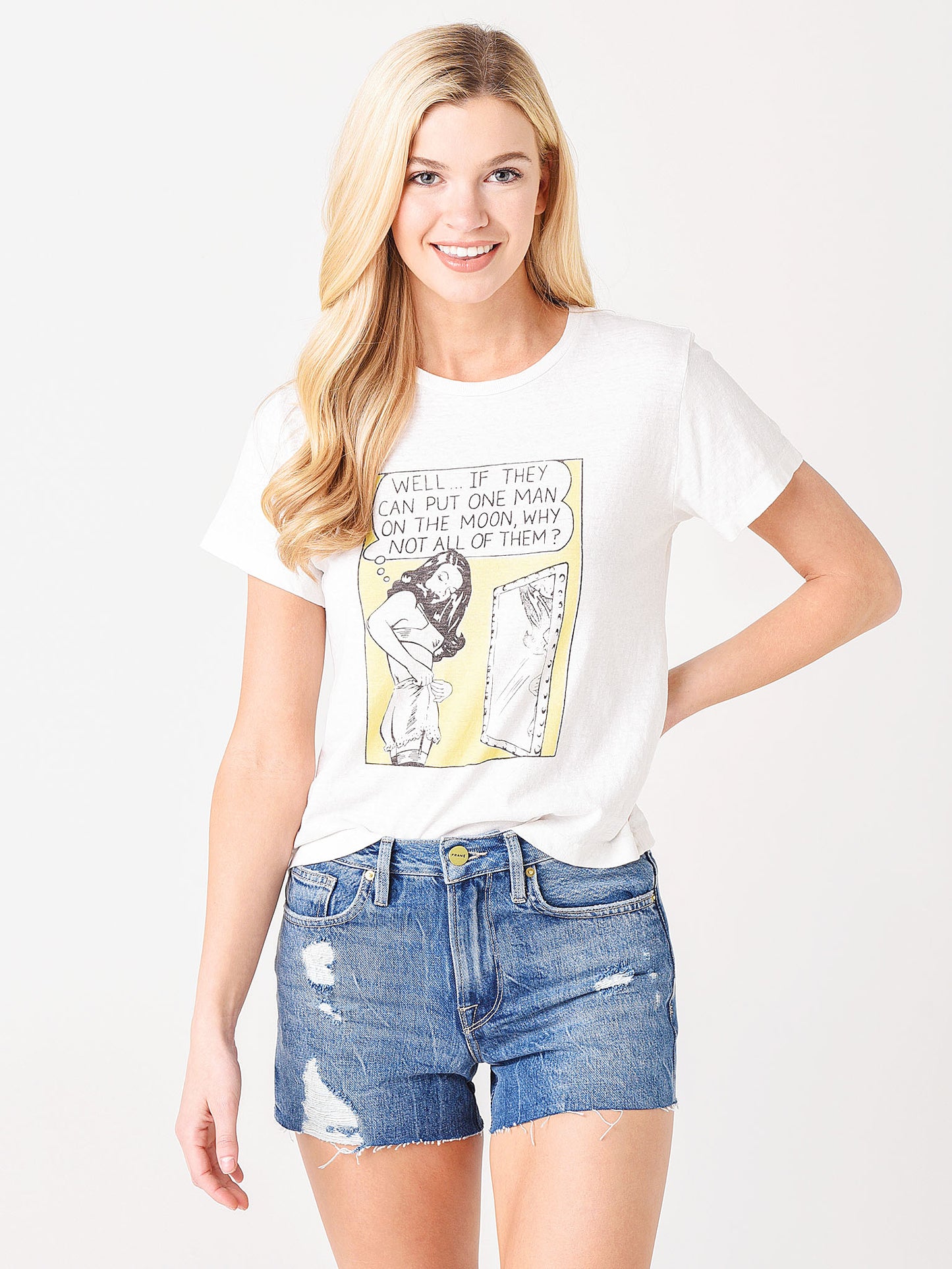 RE/DONE Classic "Man on the Moon" Tee - Saint Bernard