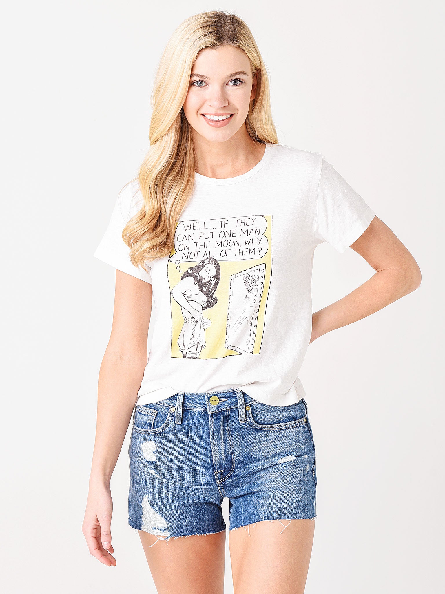 RE/DONE Classic "Man on the Moon" Tee - Saint Bernard