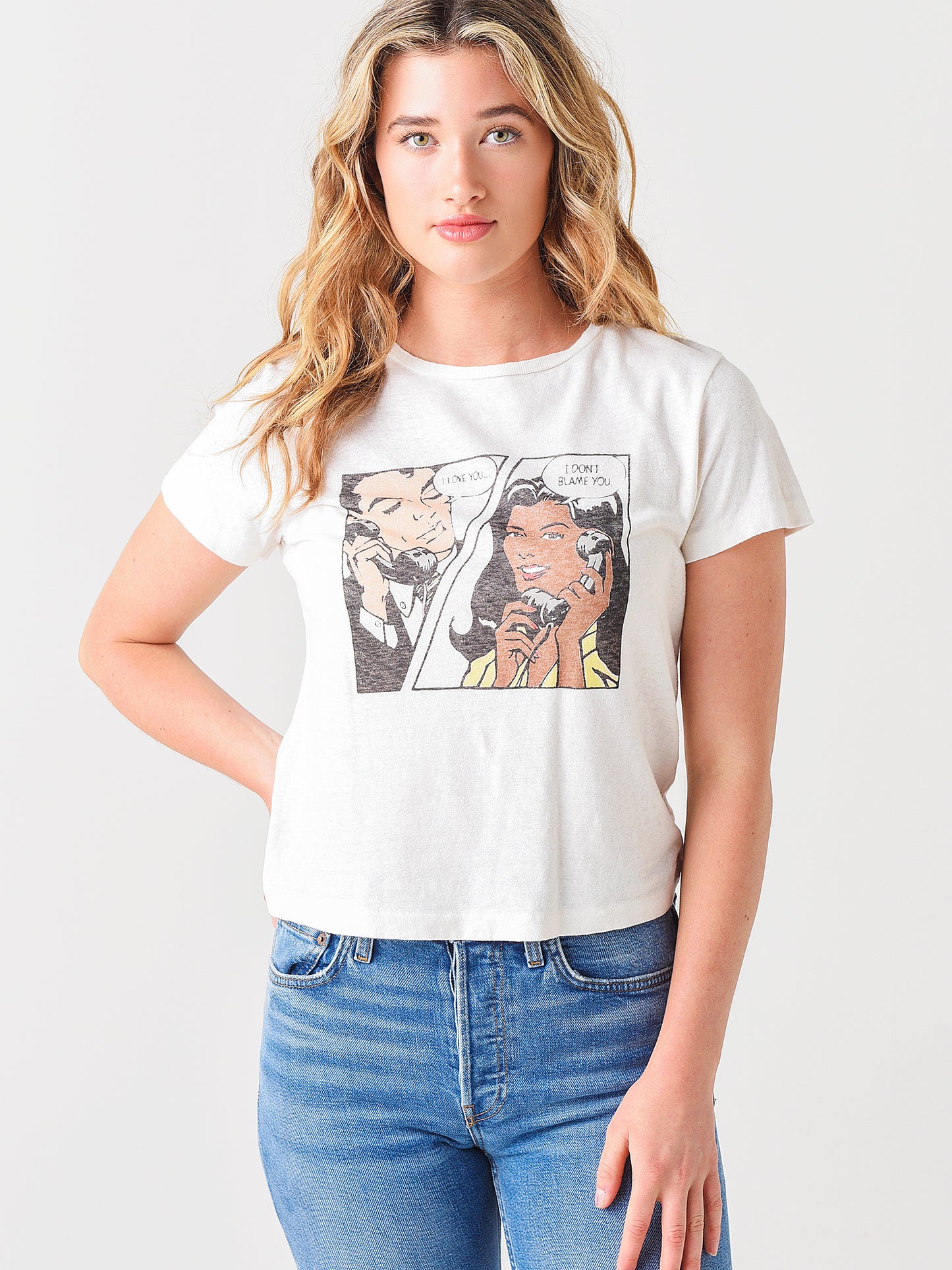 Re/Done Women's Classic "I Don't Blame You" Tee - Saint Bernard