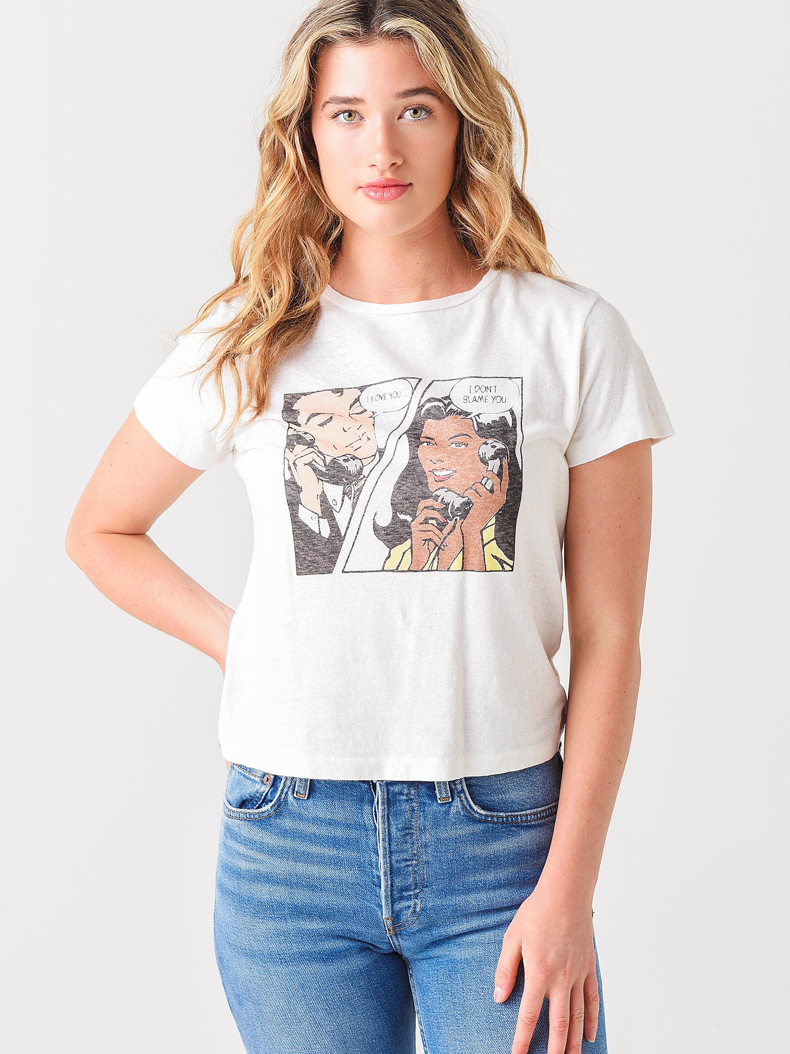 Re/Done Women's Classic "I Don't Blame You" Tee - Saint Bernard