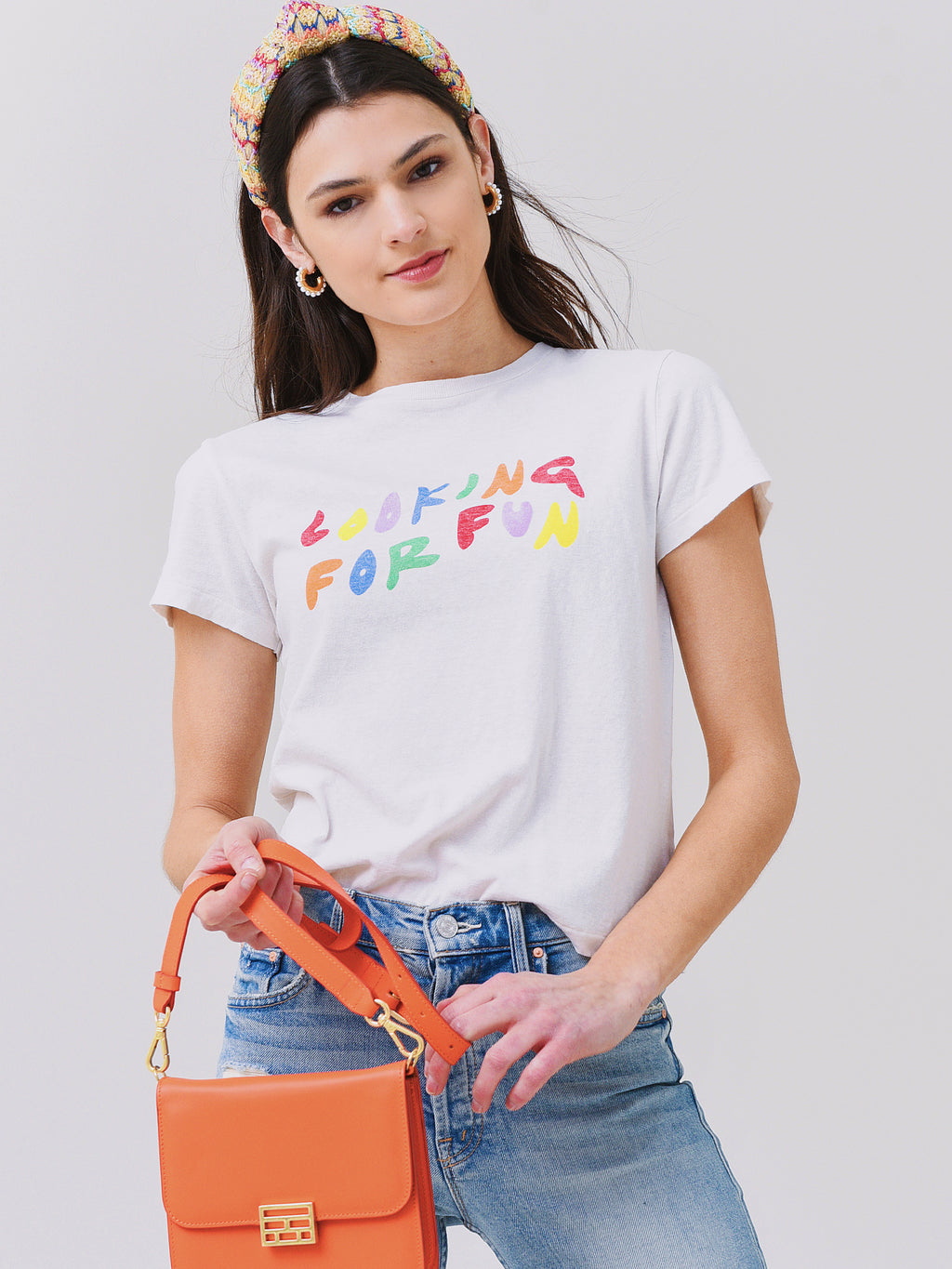 Re/Done Women's Classic "Looking For Fun" Tee - Saint Bernard