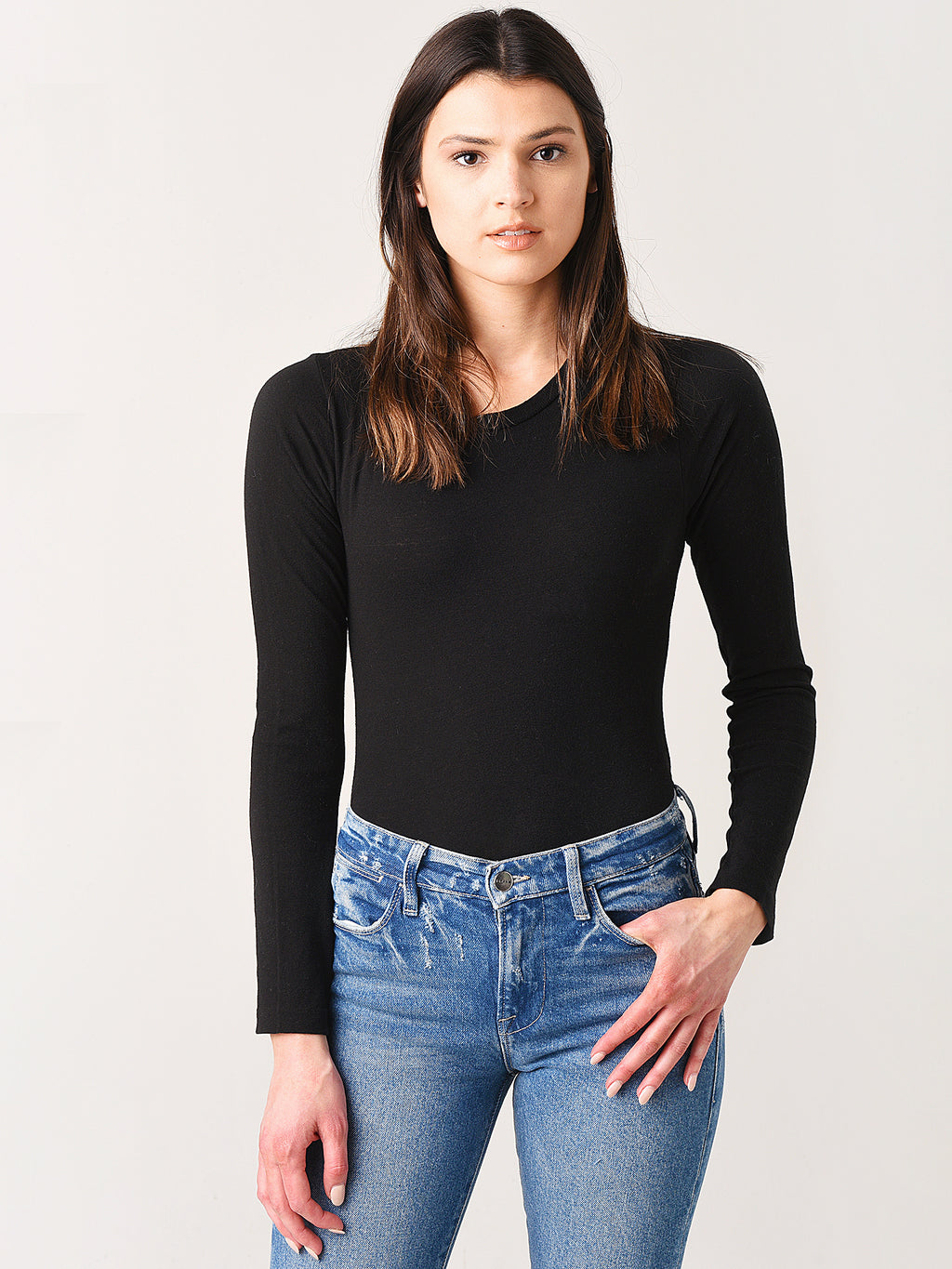 Re/Done Women's 60's Slim Long Sleeve Bodysuit - Saint Bernard